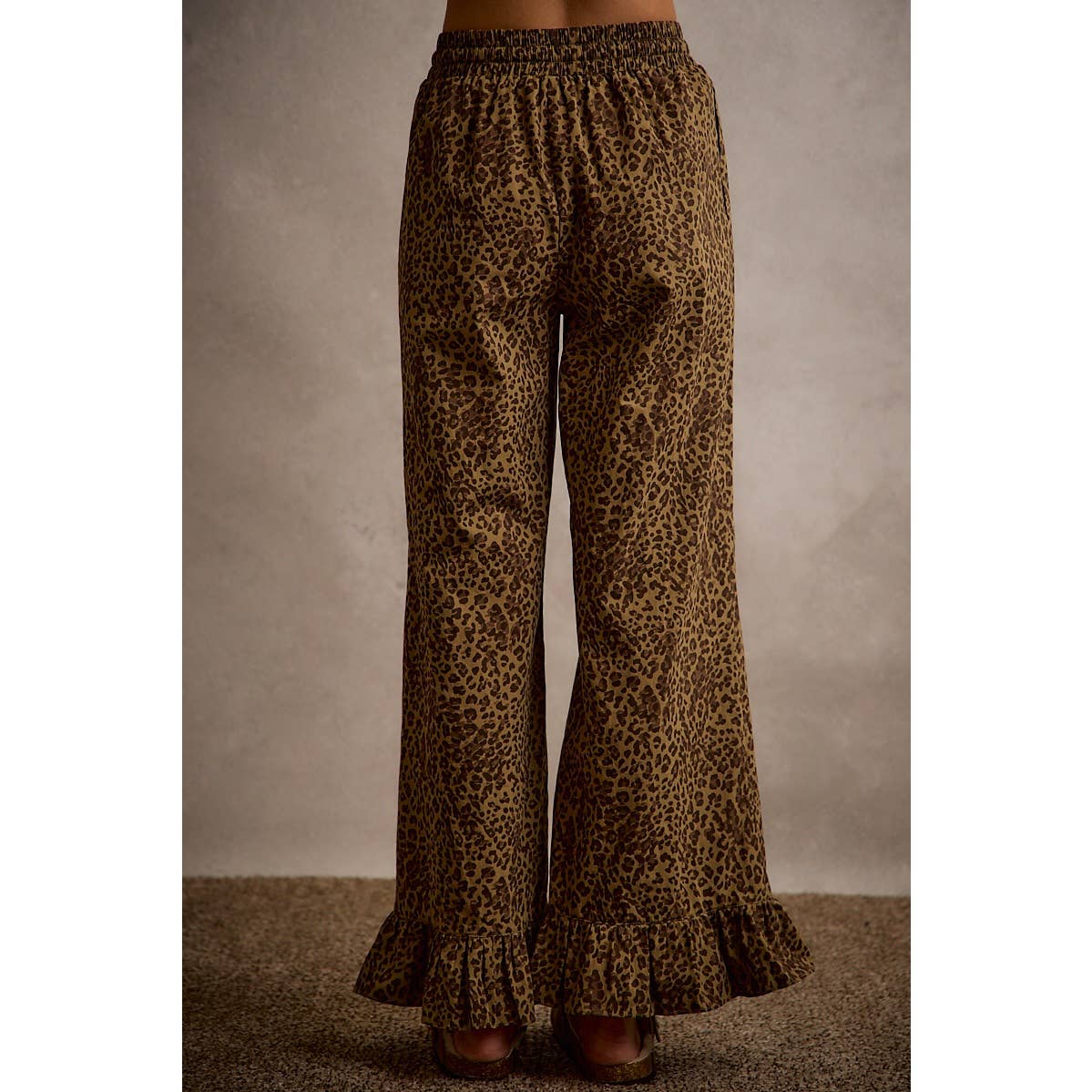 Lacey Leopard Ruffle Hem Pants