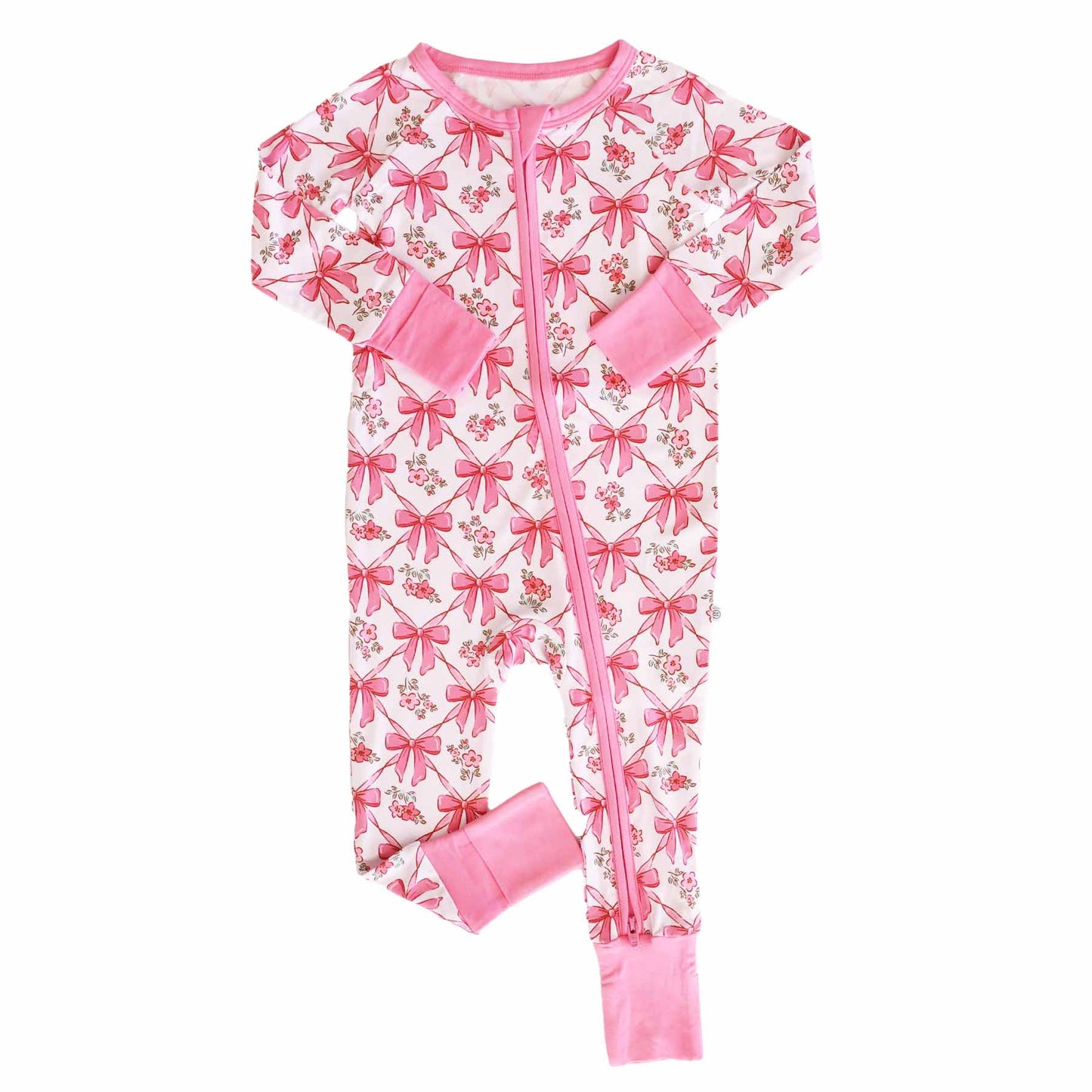 Bow Besties Bamboo Zip Romper