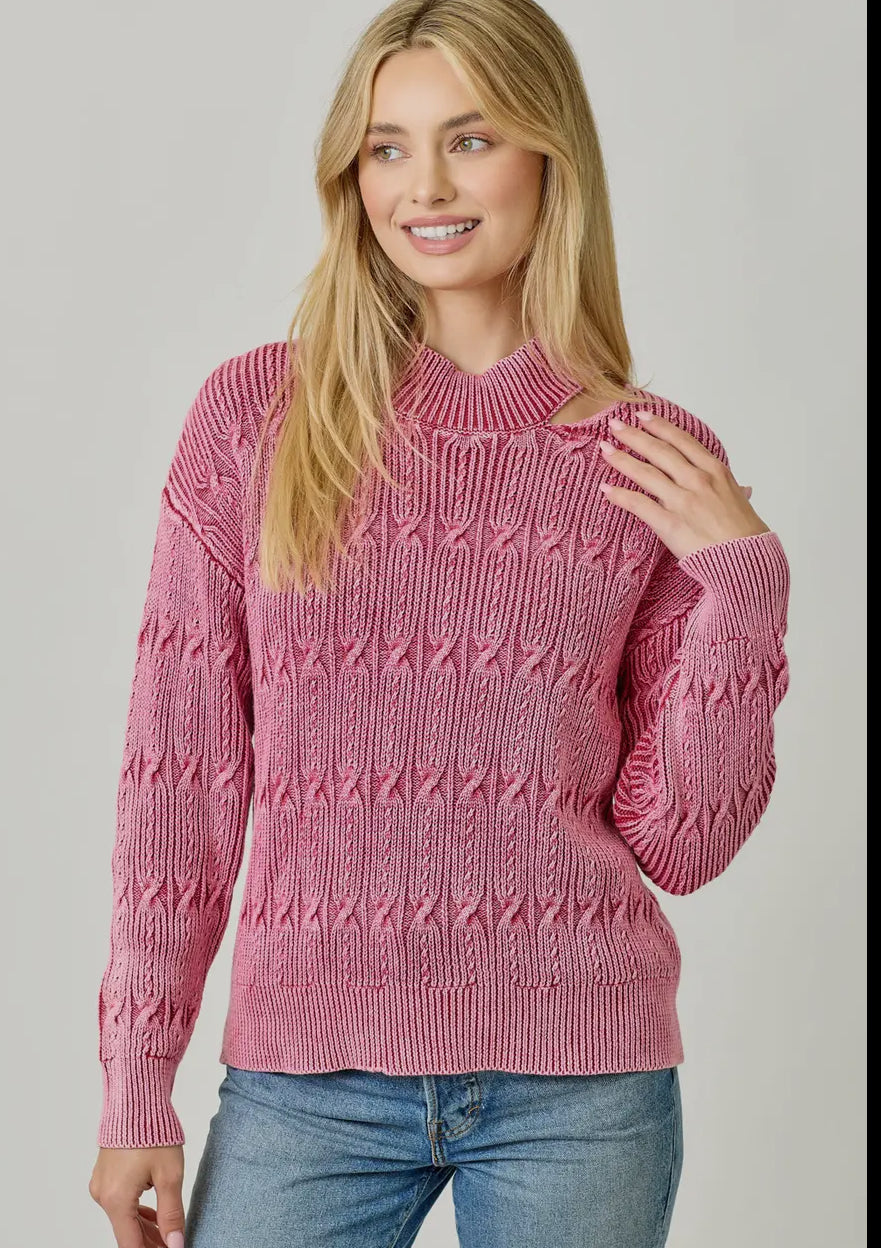 Pink Cutie Cut Out Sweater