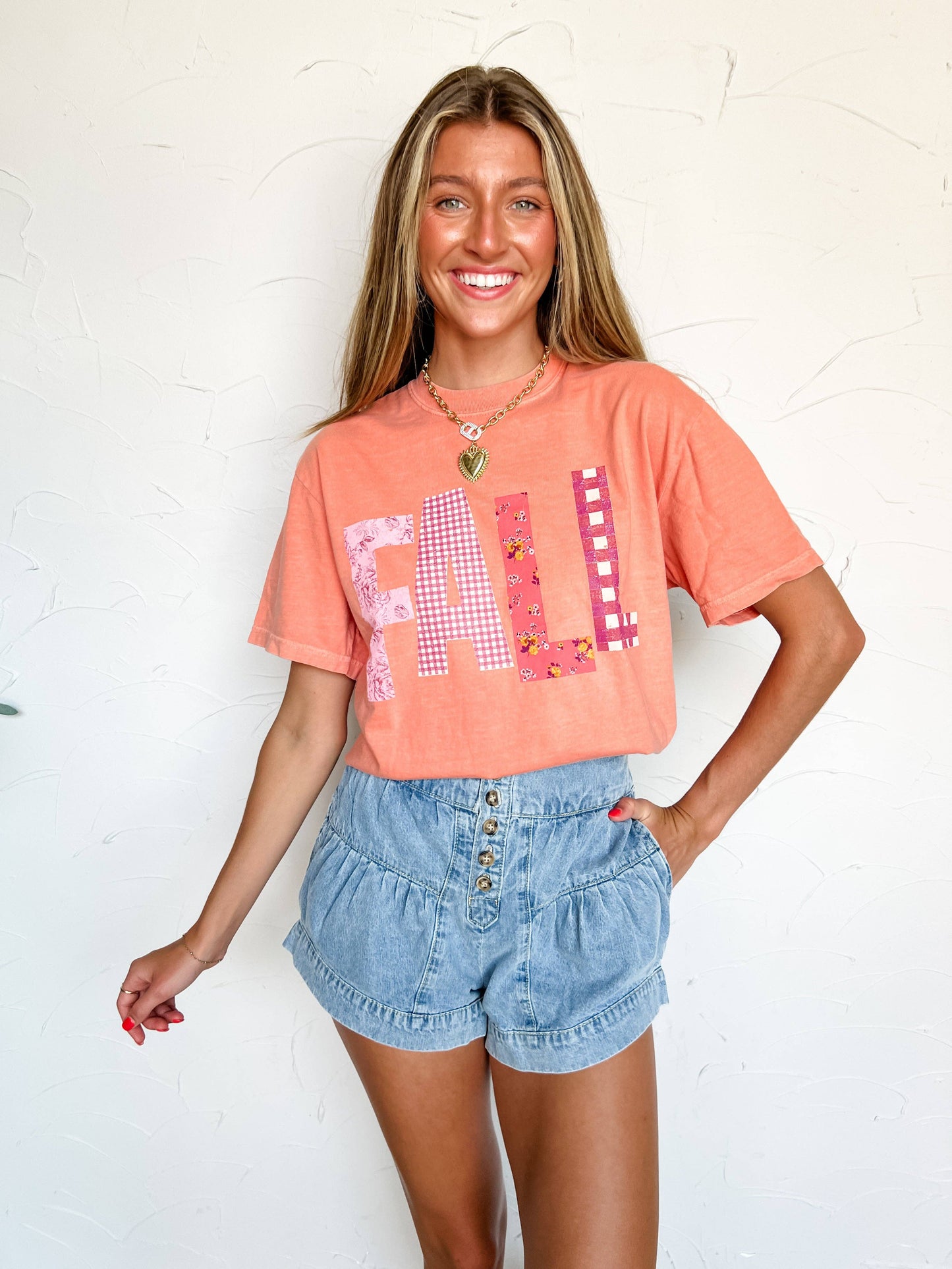 Fall Printed Patchwork Tee