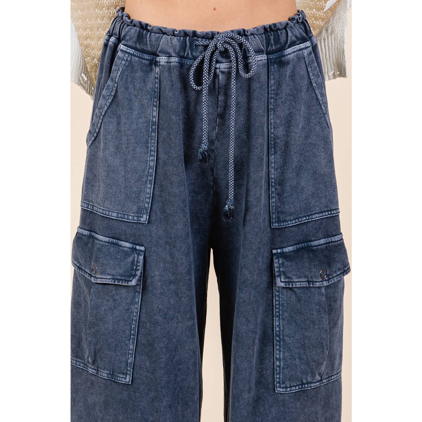 French Terry Knit Cargo Pants