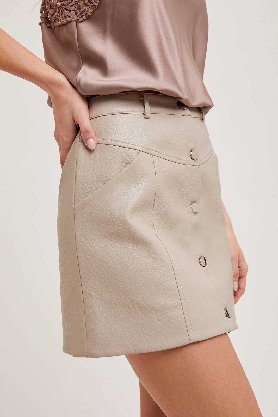 Embossed Faux Leather Skirt