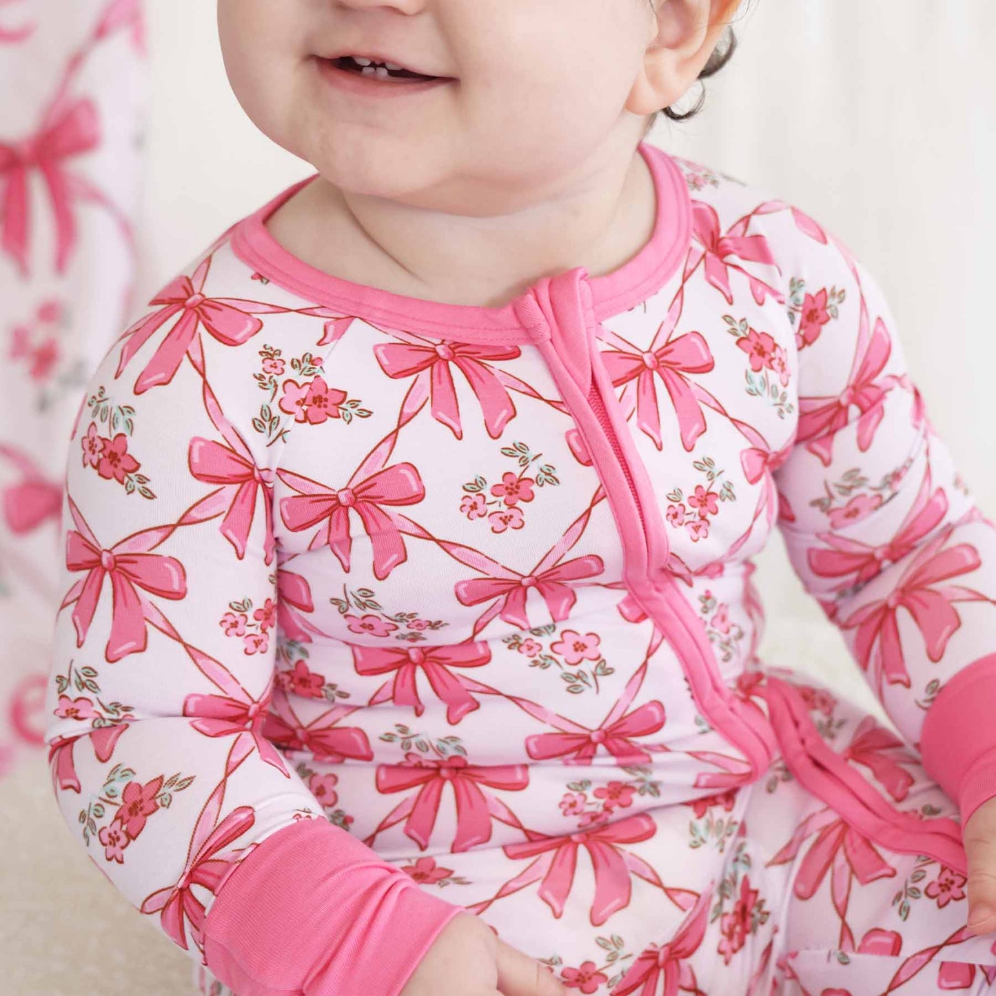 Bow Besties Bamboo Zip Romper