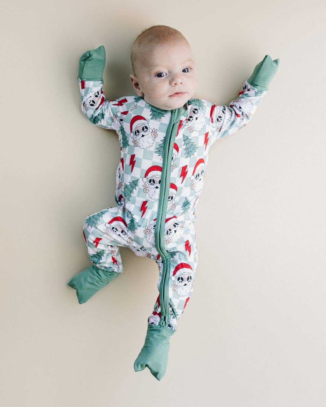 Checkered Peace Santa Bamboo Jammies
