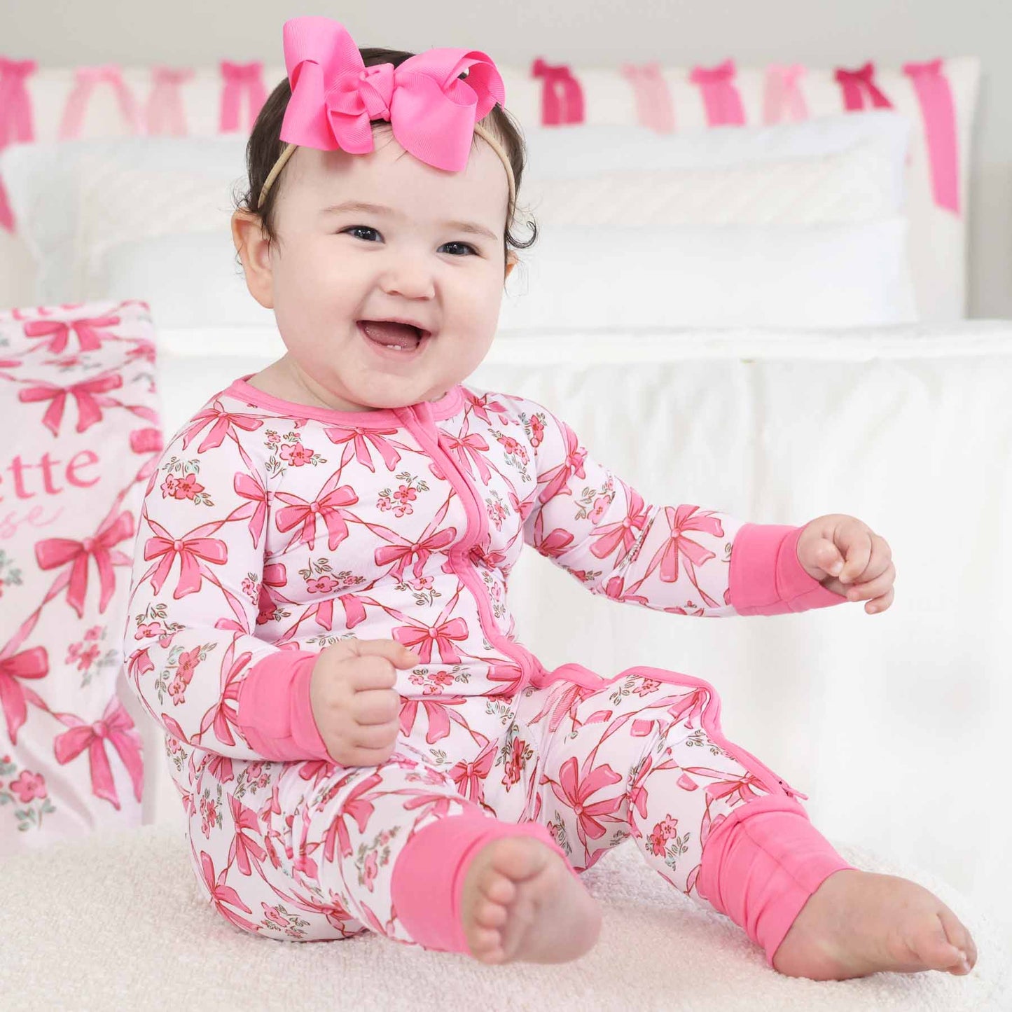 Bow Besties Bamboo Zip Romper