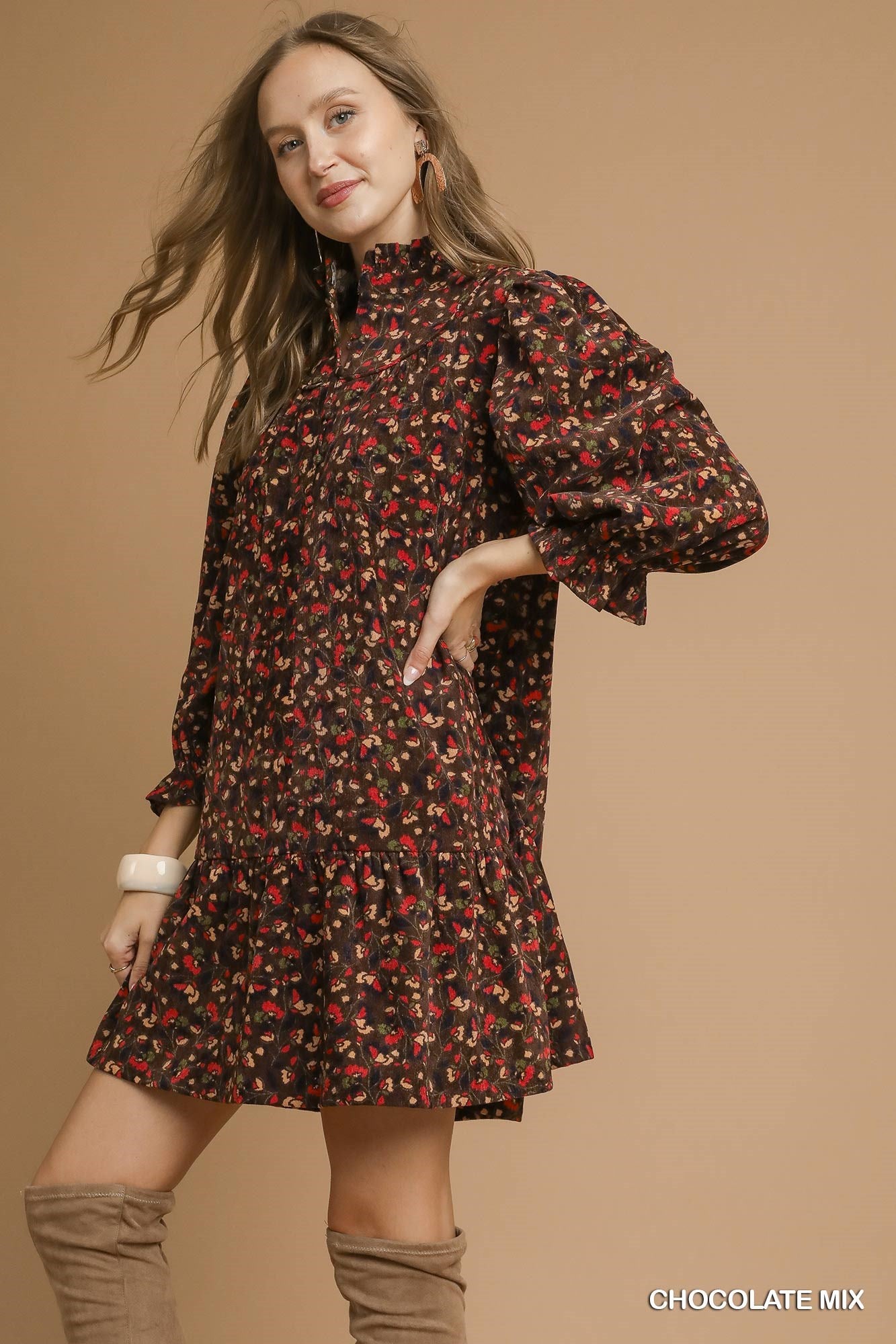 Feeling Thankful Corduroy Dress
