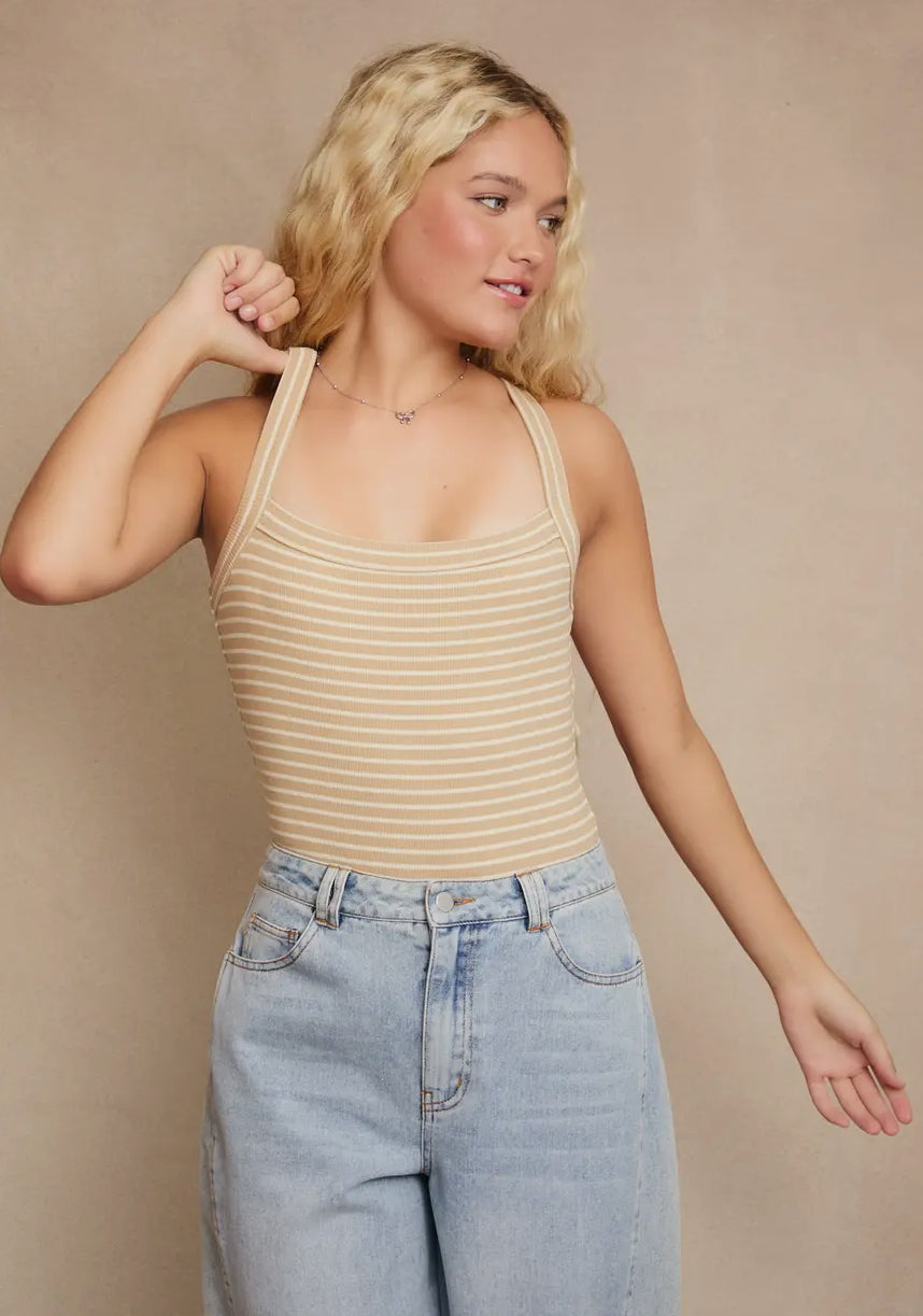 Stripe Knit Bodysuit