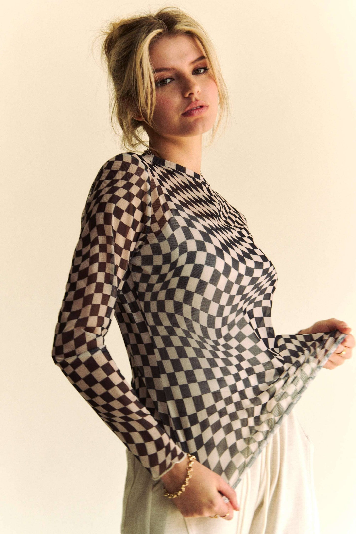 Checkered Layering Top