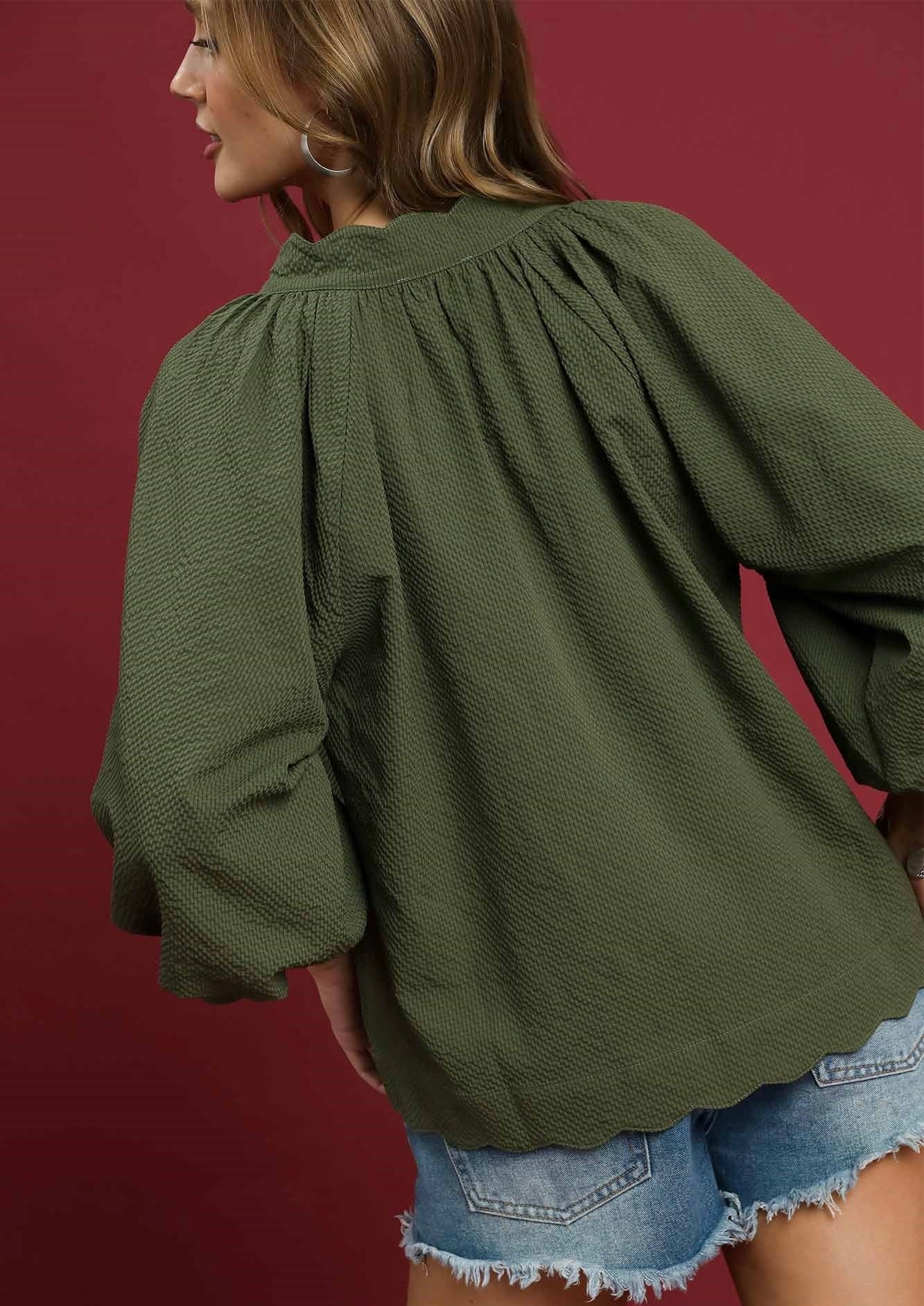 Fall Forward Textured Blouse
