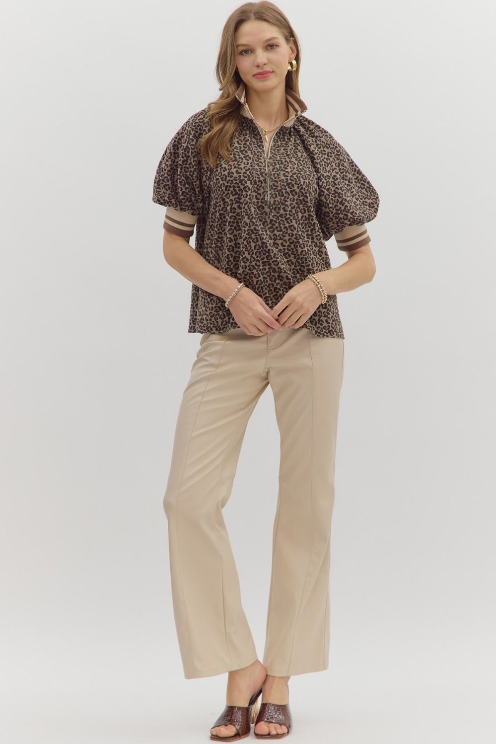 Mocha Leopard Top - Plus