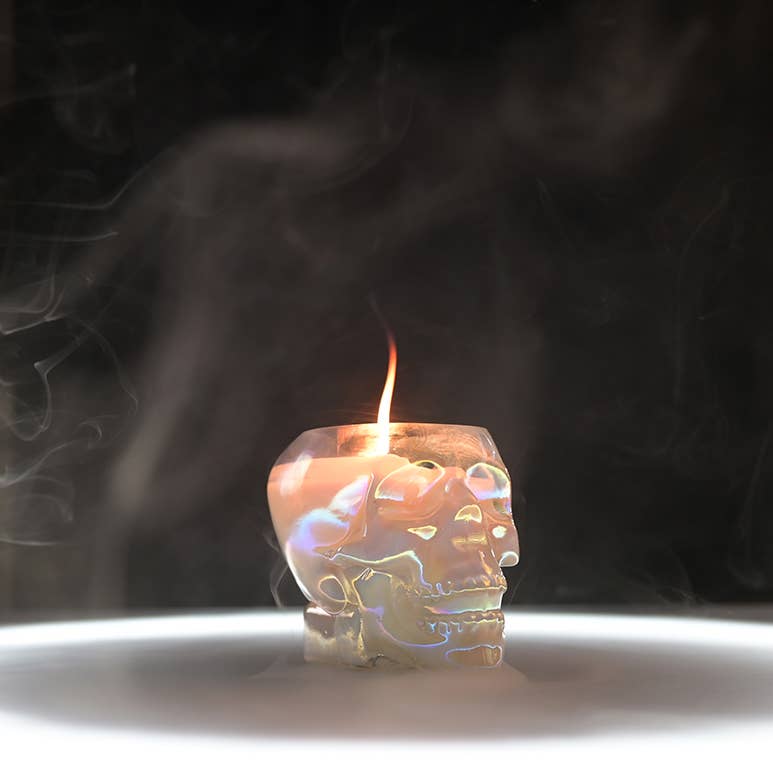Iridescent Skull Candle 8 oz