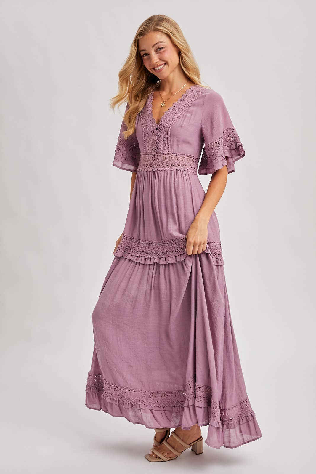 Olive Dreams Lace Maxi