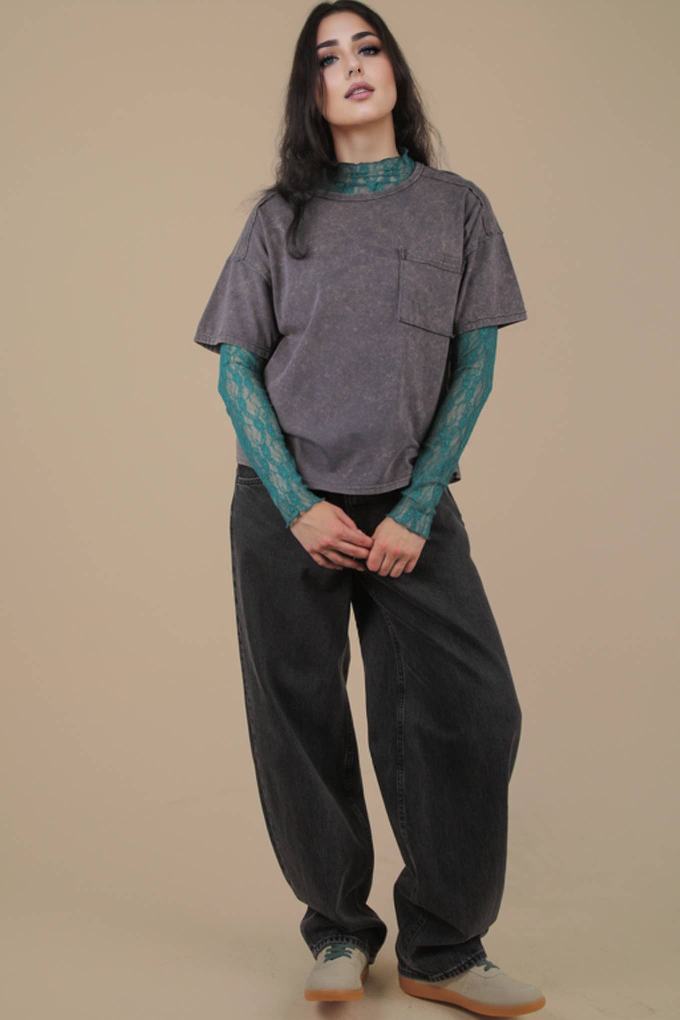 Mineral Washed Knit Pocket Tee