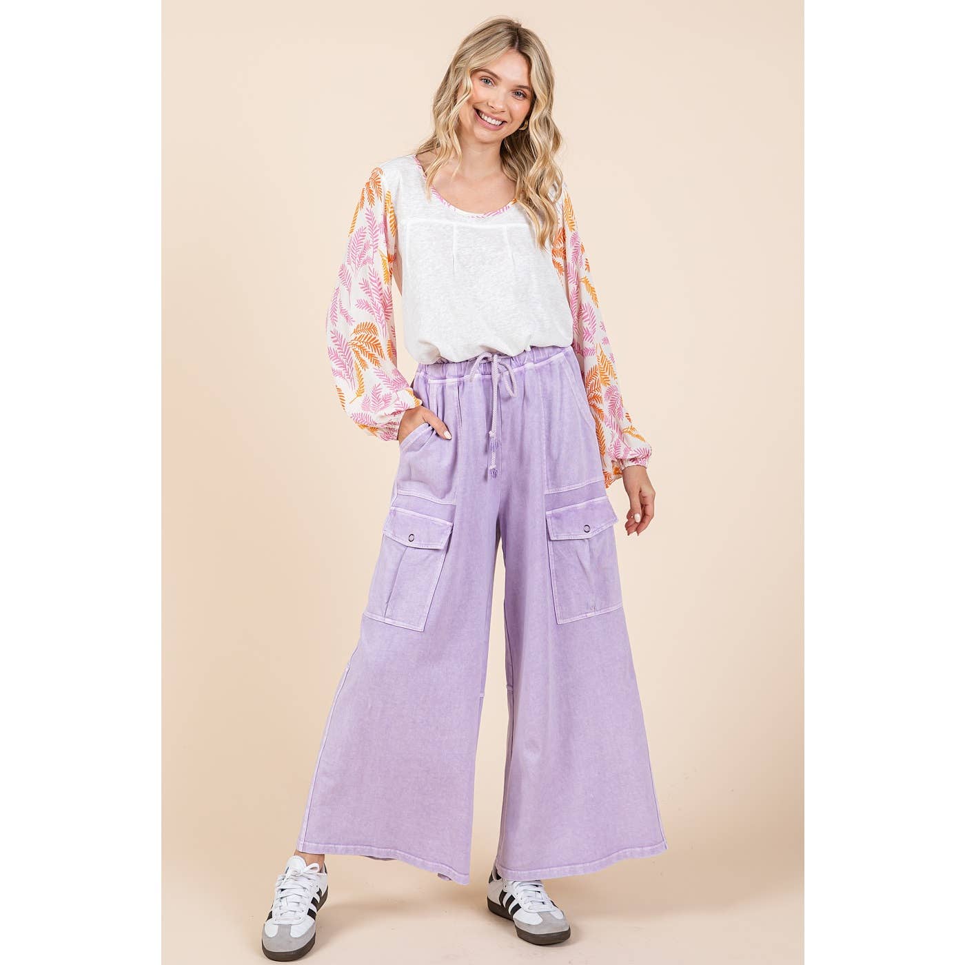 French Terry Knit Cargo Pants