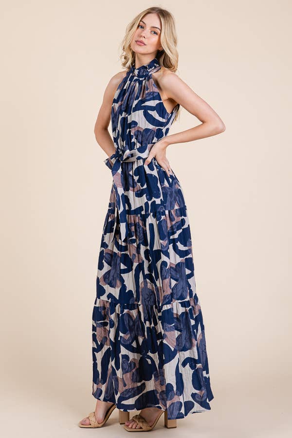 Take Me Away Abstract Maxi Dress