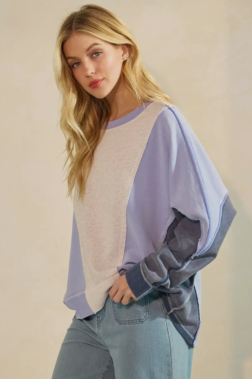 Feelin’ Blue Color Block Pullover