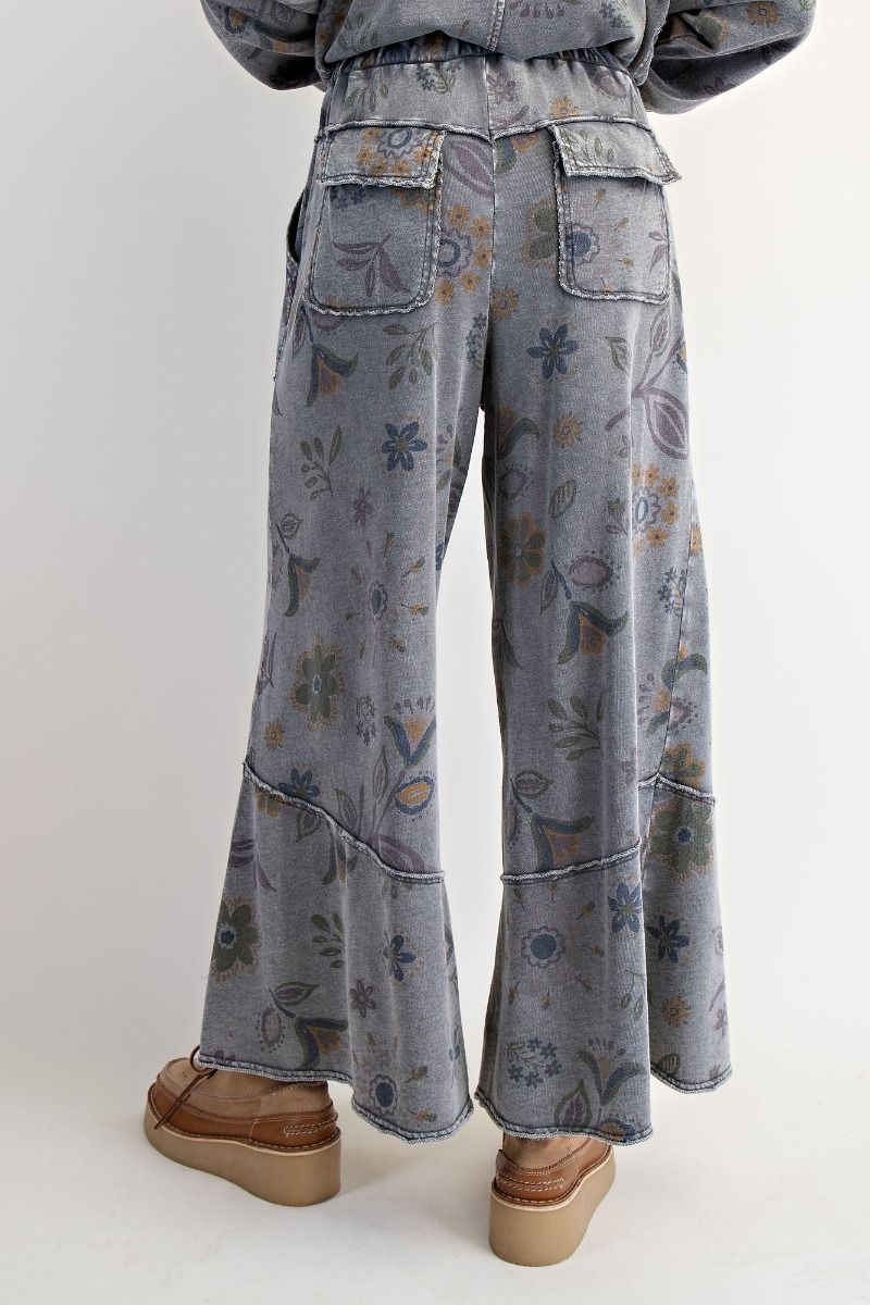 Floral Print Terry Comfy Pants