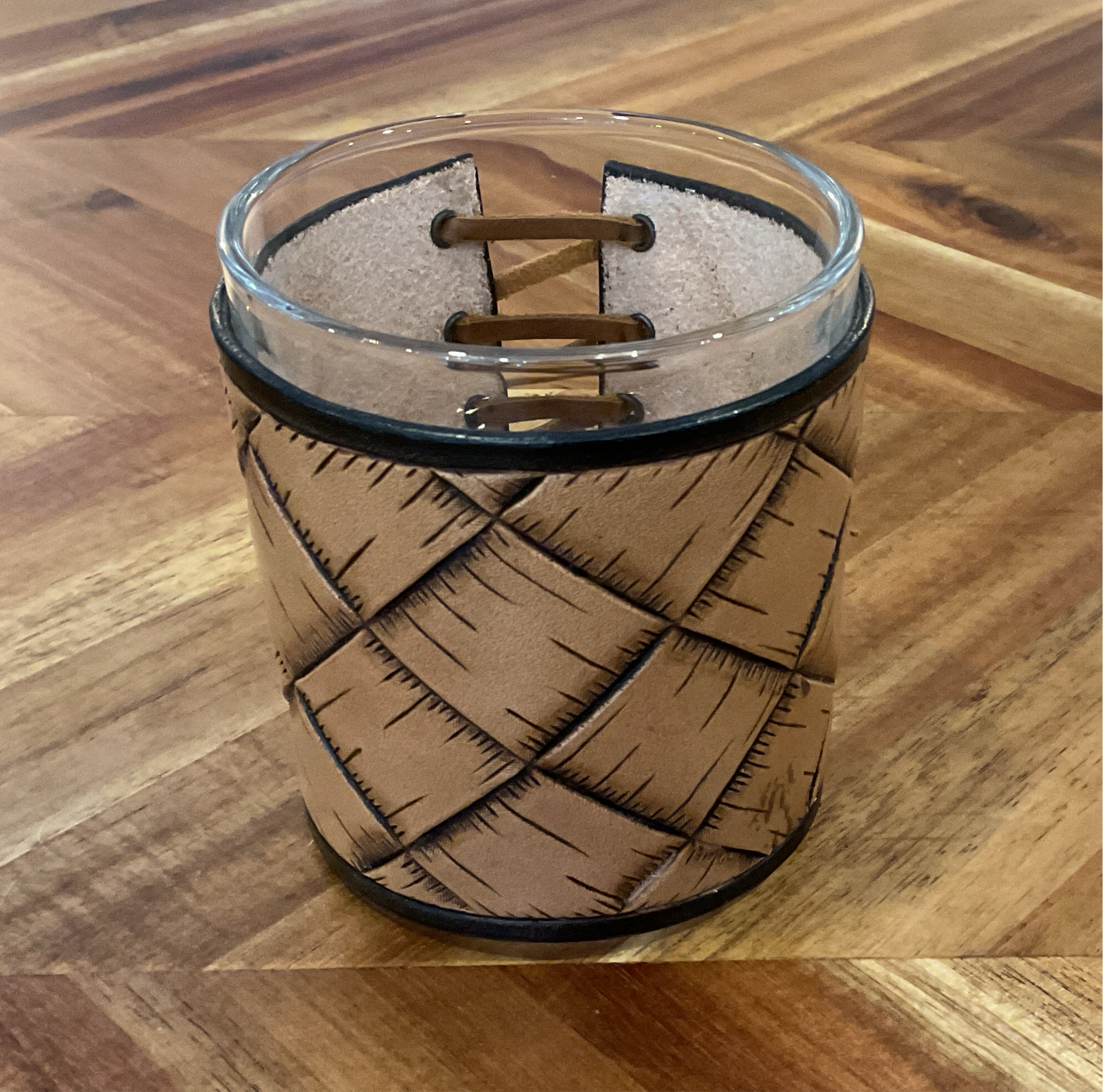 Leather Wrapped Bourbon Glasses