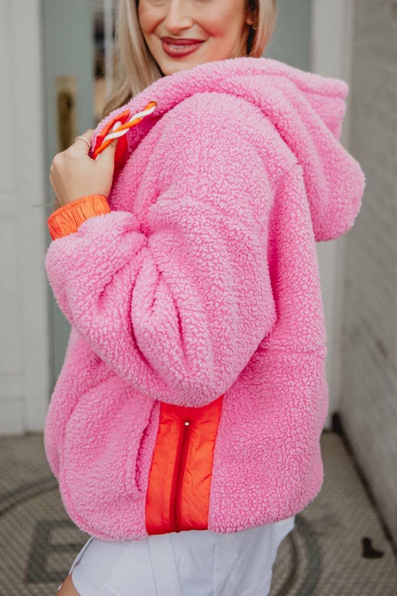 Pink Sherpa Pullover