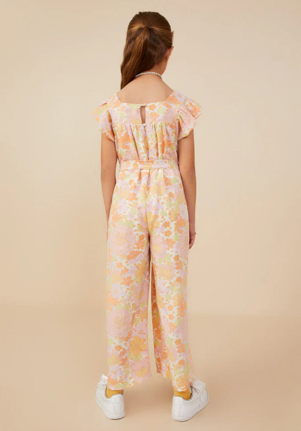 Girls Floral Jumpsuit