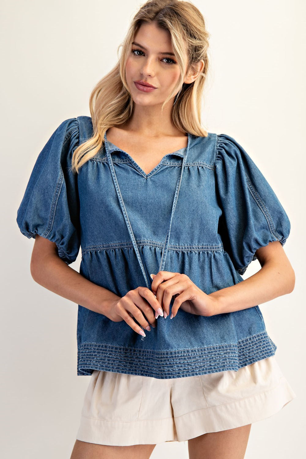 All About Denim Blouse