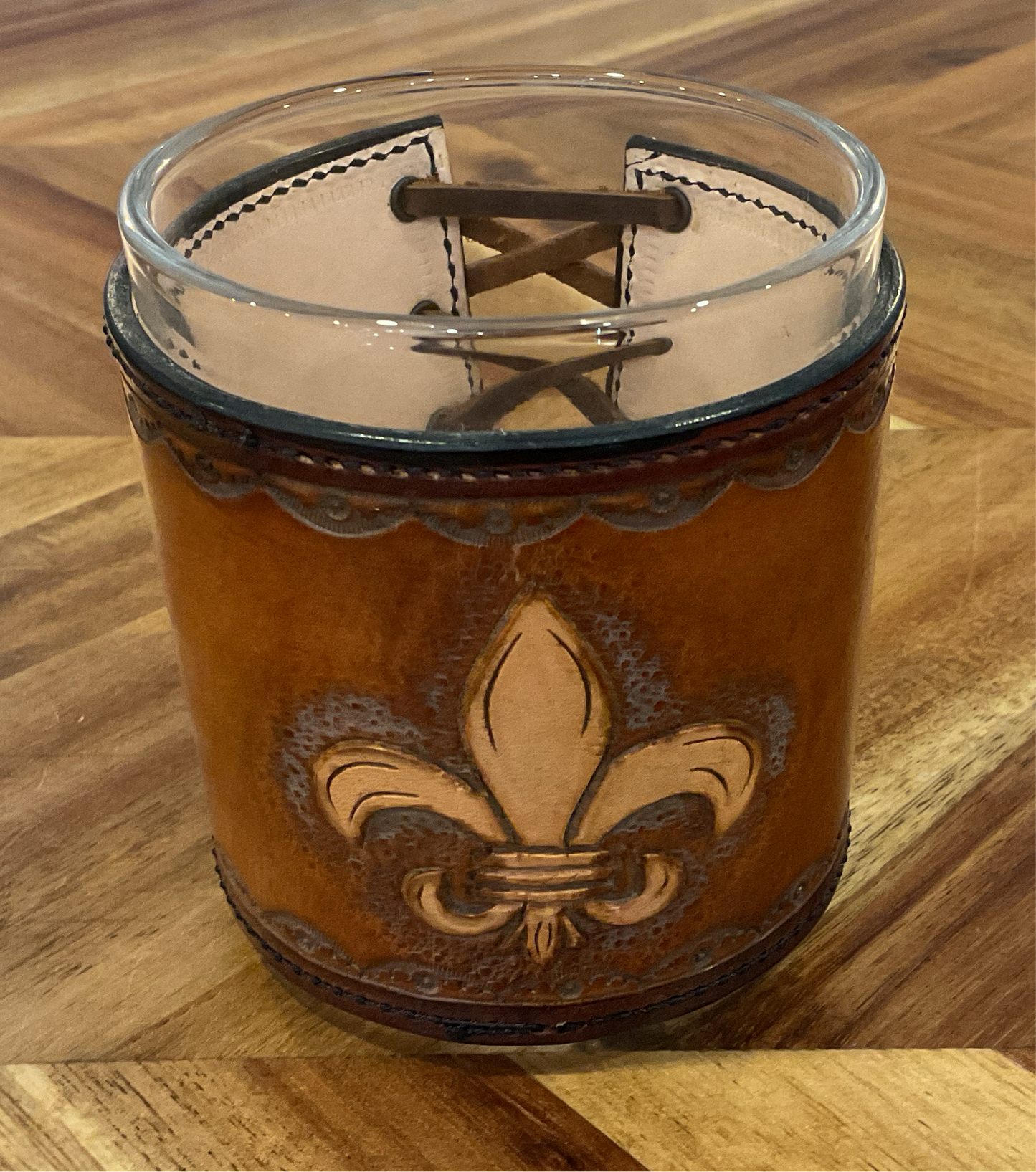Leather Wrapped Bourbon Glasses