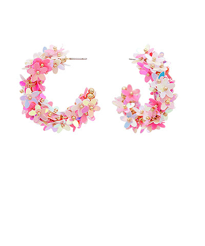 Iridescent Flower Hoops