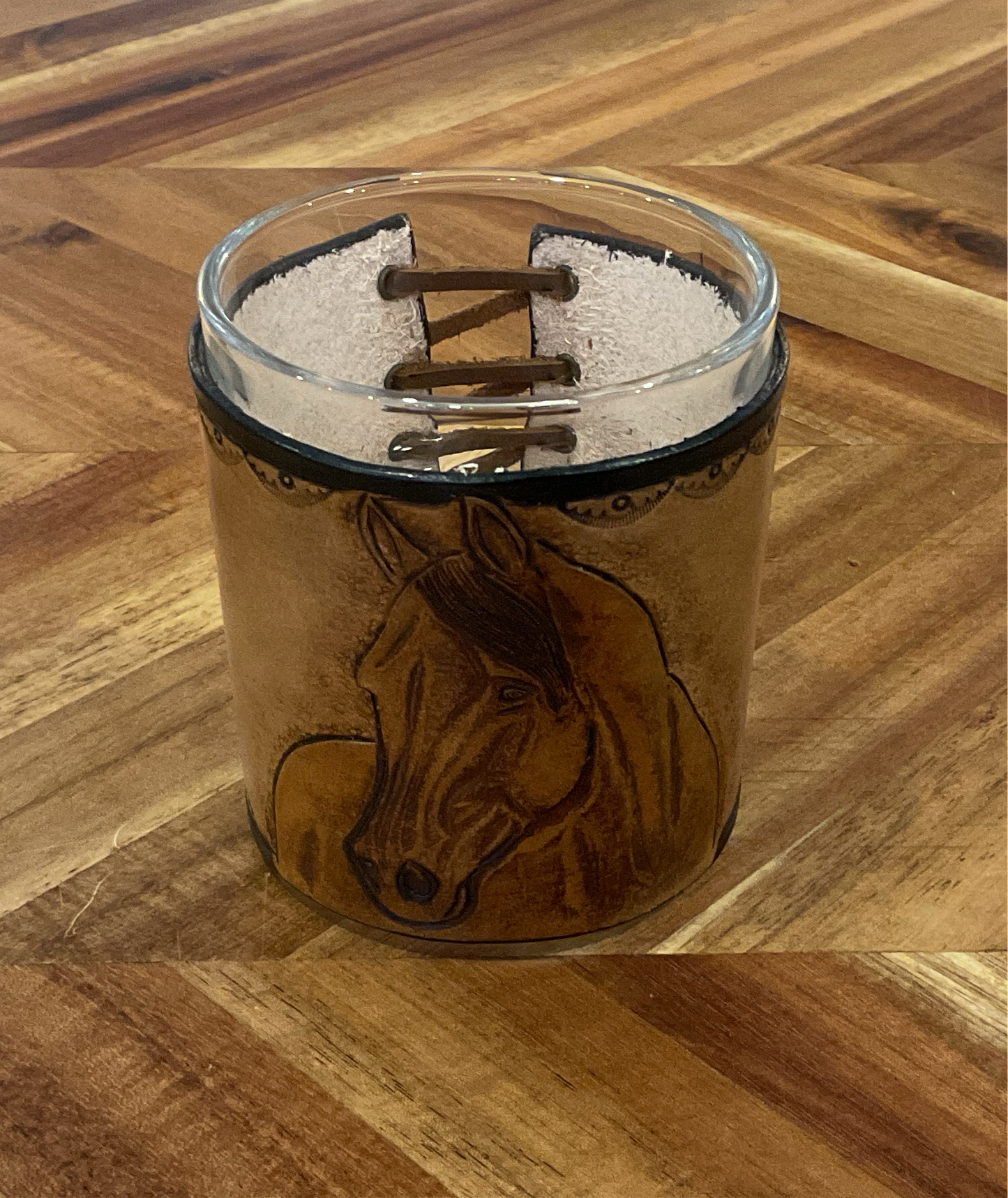 Leather Wrapped Bourbon Glasses