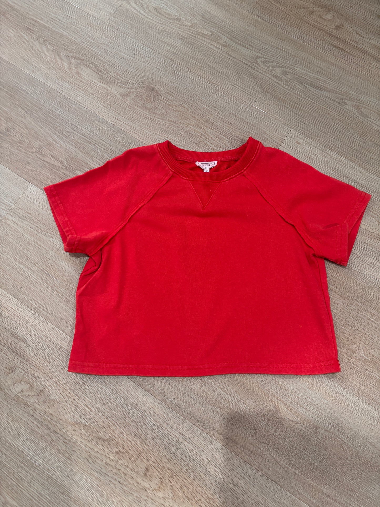 Girls Mineral Wash Red Top