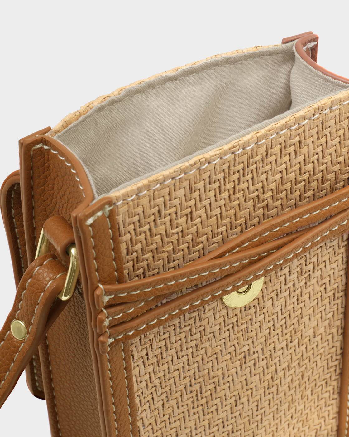 Porto Raffia Cell Bag - Cognac