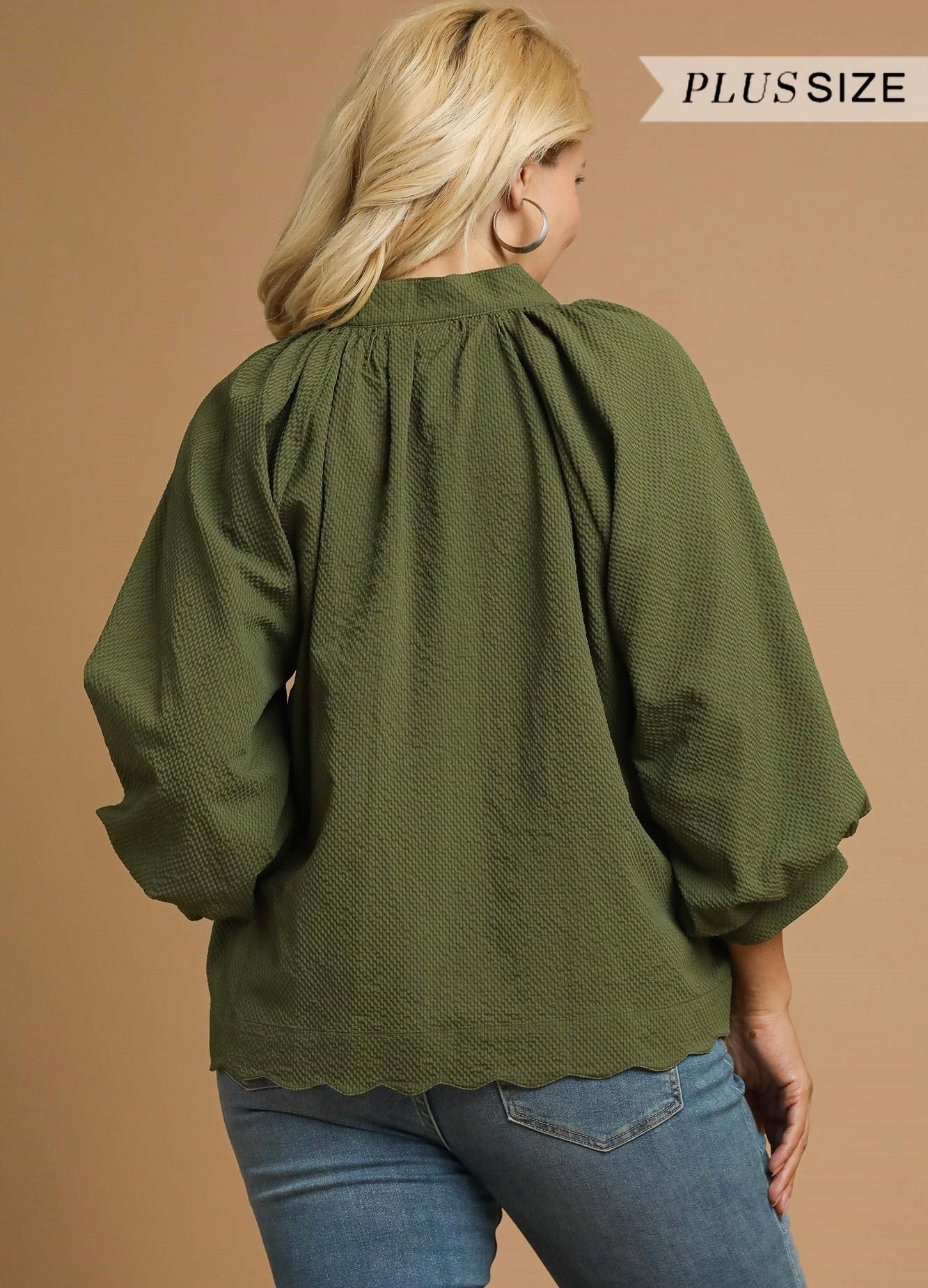 Fall Forward Textured Blouse - Plus