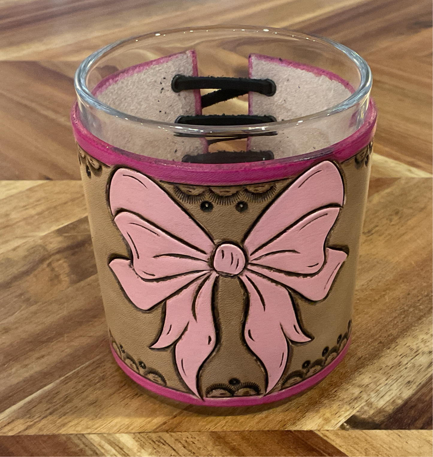 Leather Wrapped Bourbon Glasses