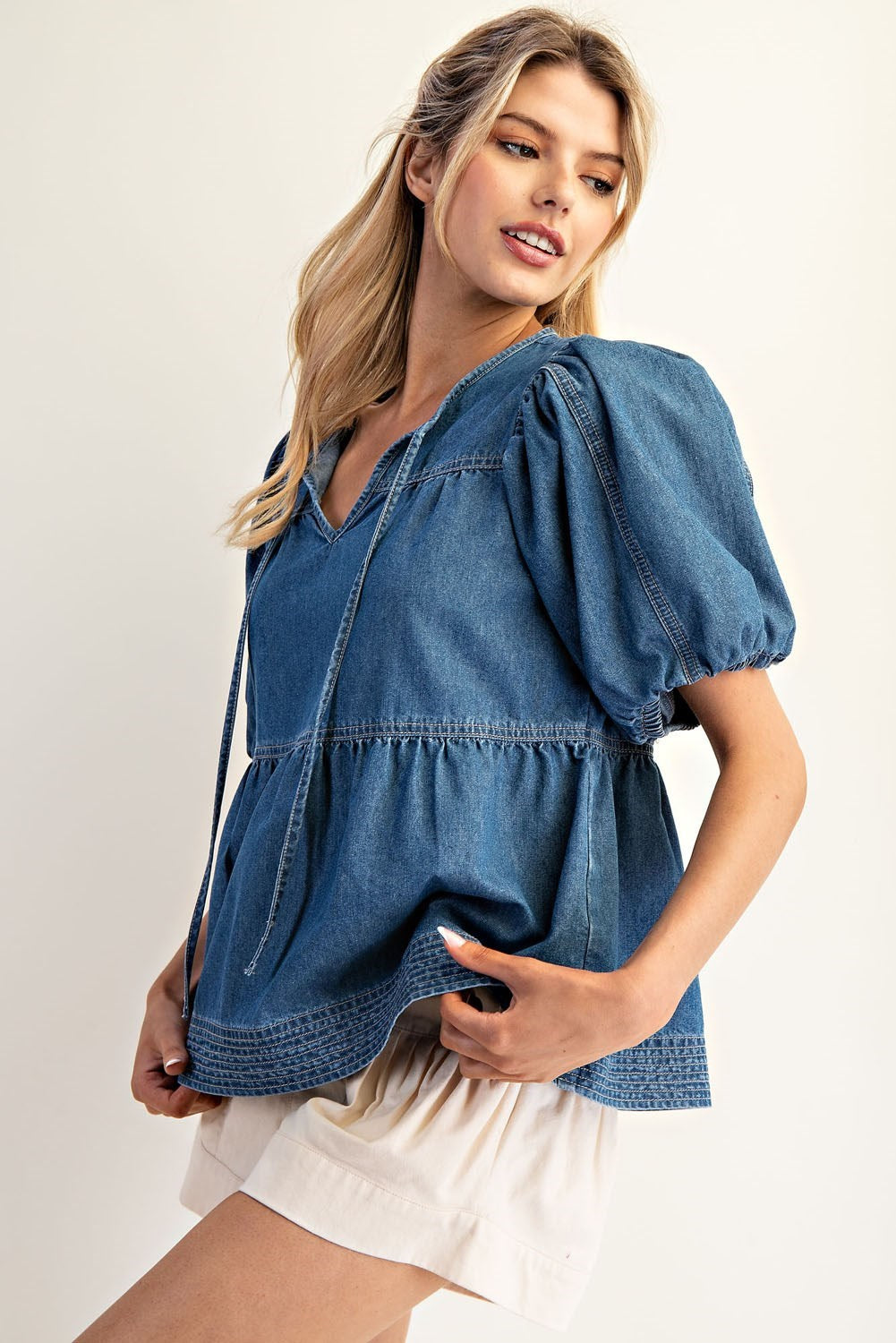 All About Denim Blouse