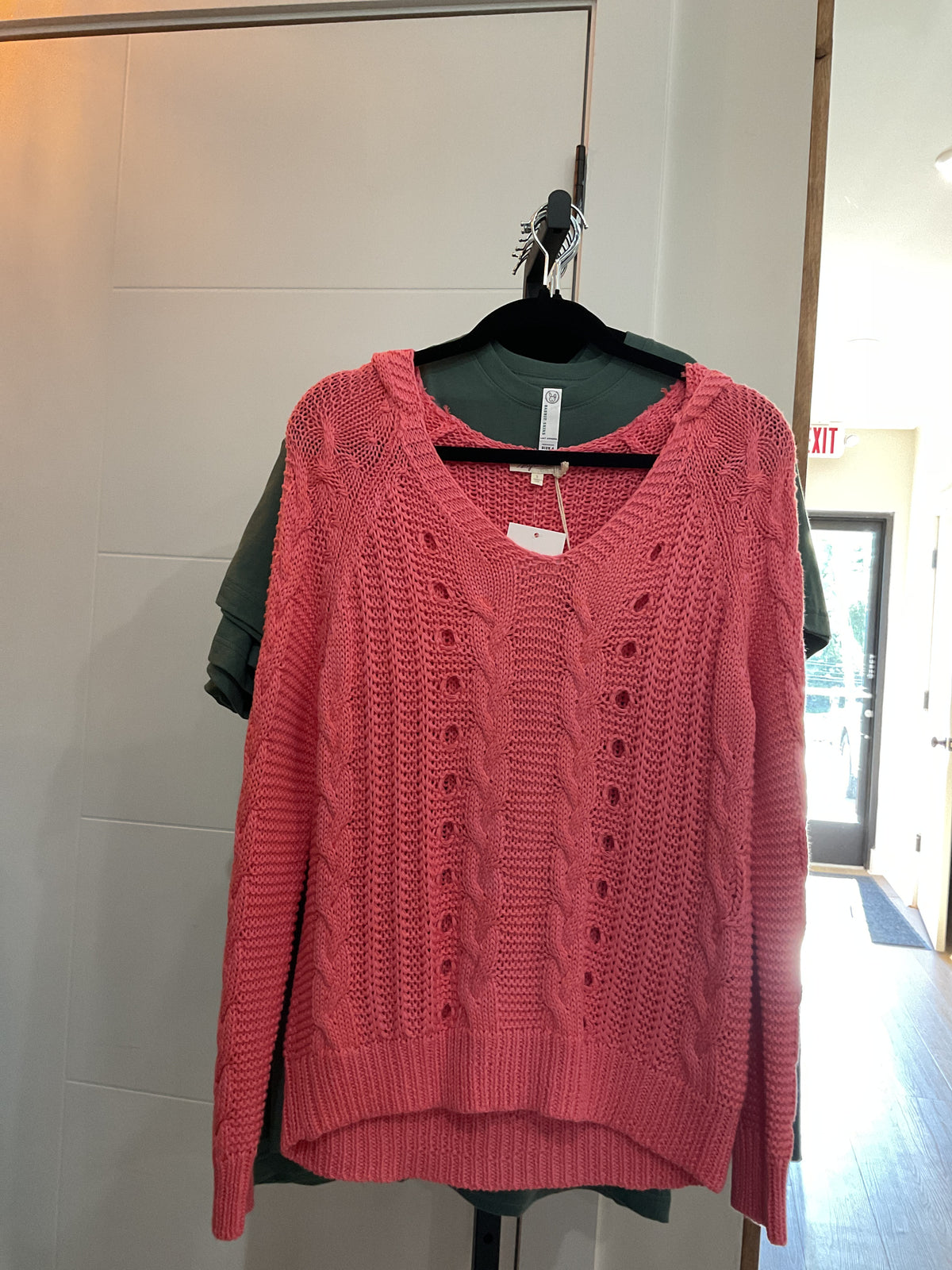 Raspberry Cable Knit Sweater