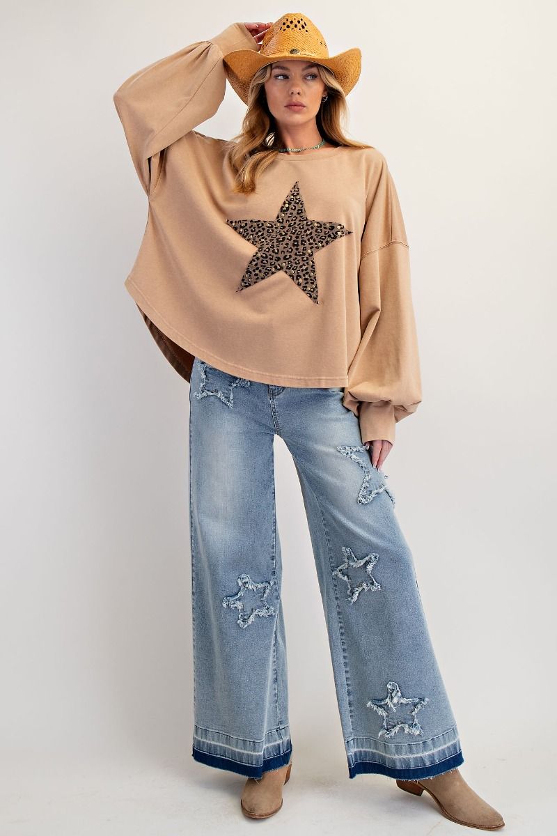 Leopard Star Patch Top - Plus
