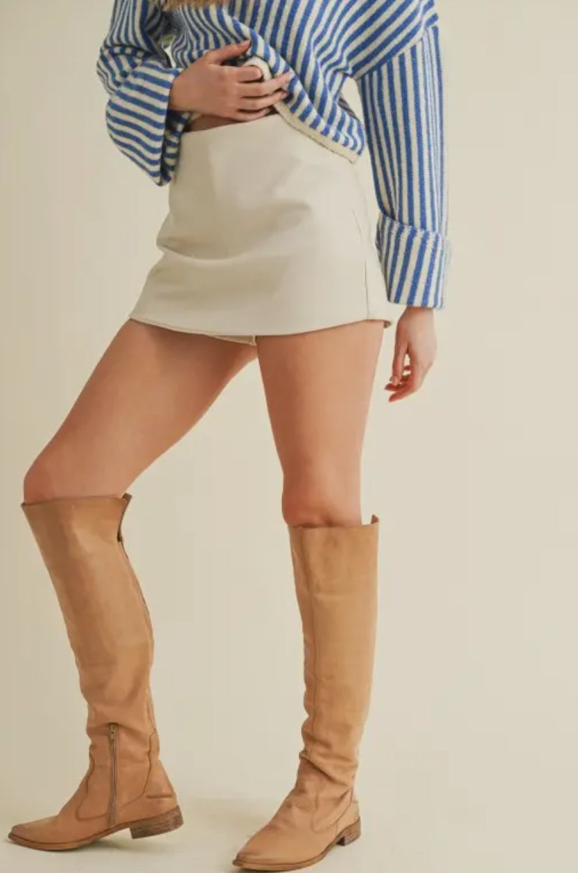 Faux Leather Mini Skort