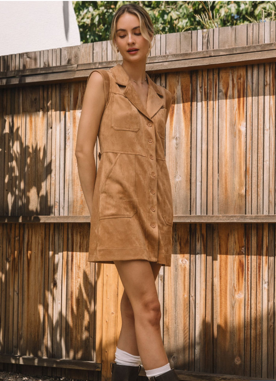 Saddlewood Suede Mini Dress