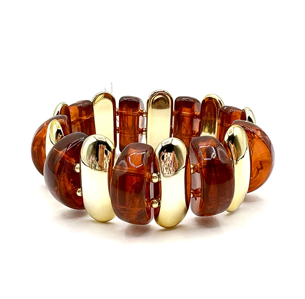 Brown Acrylic Stretch Bracelet