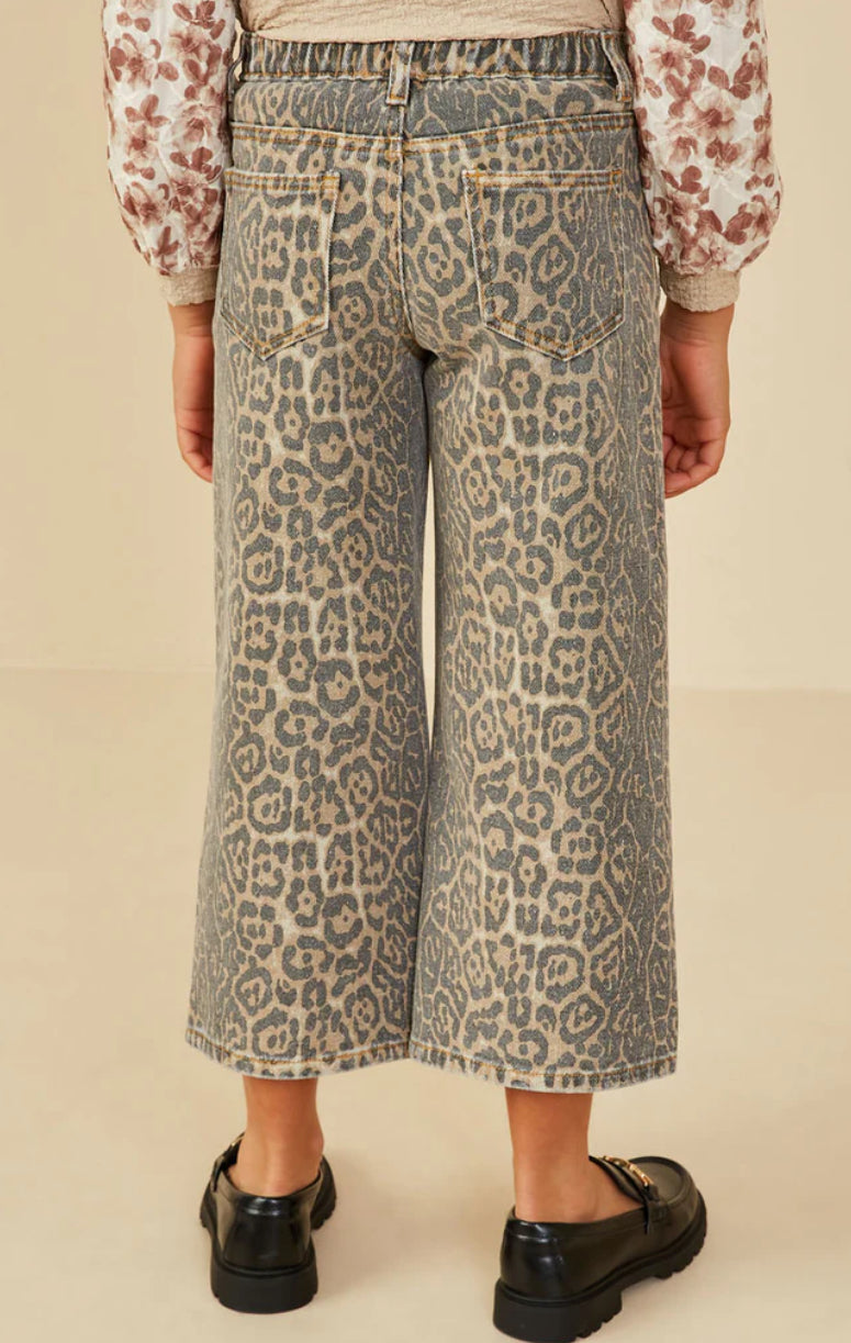 Girls Leopard Denim