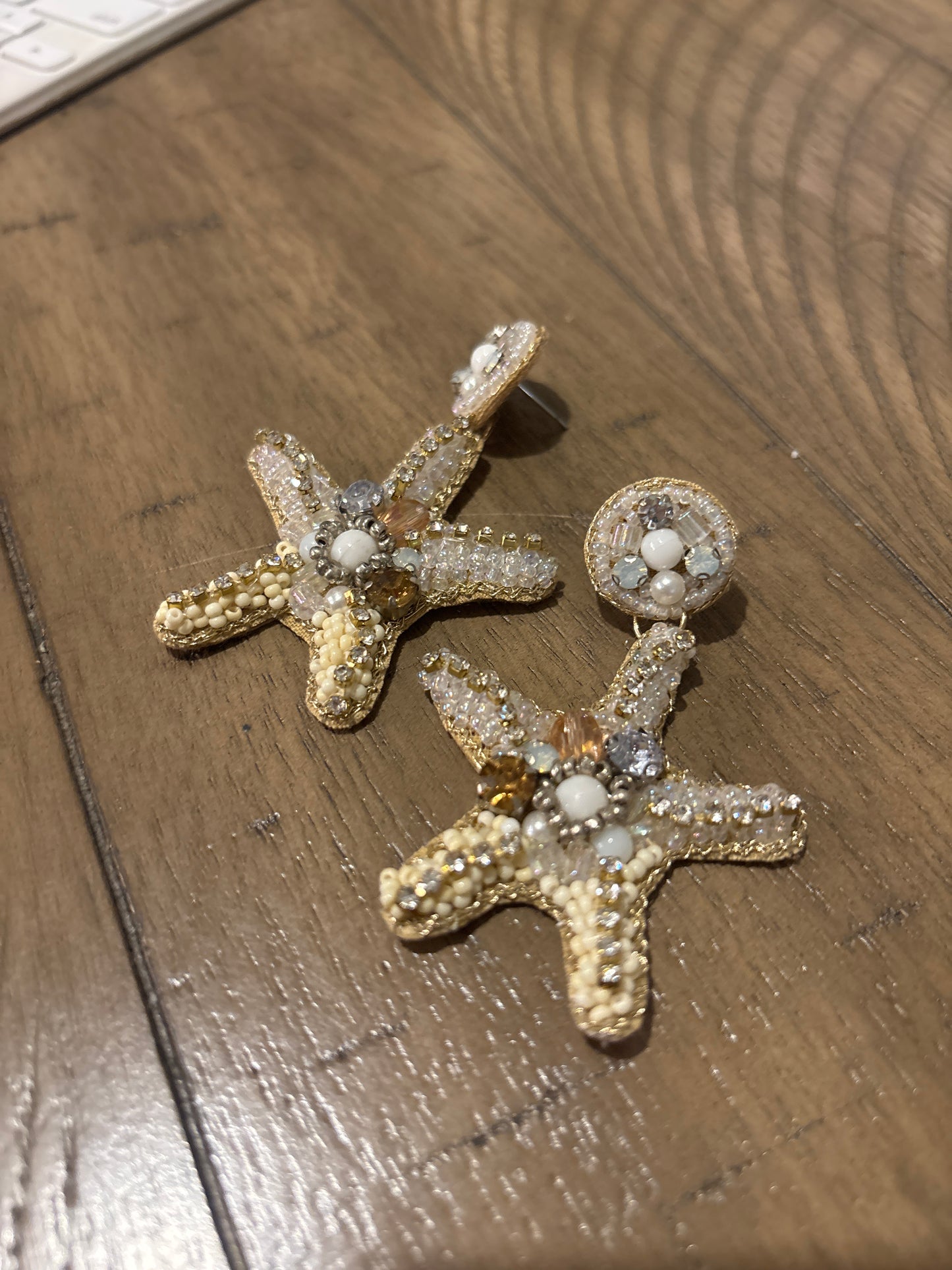 Beaded Starfish Earrings