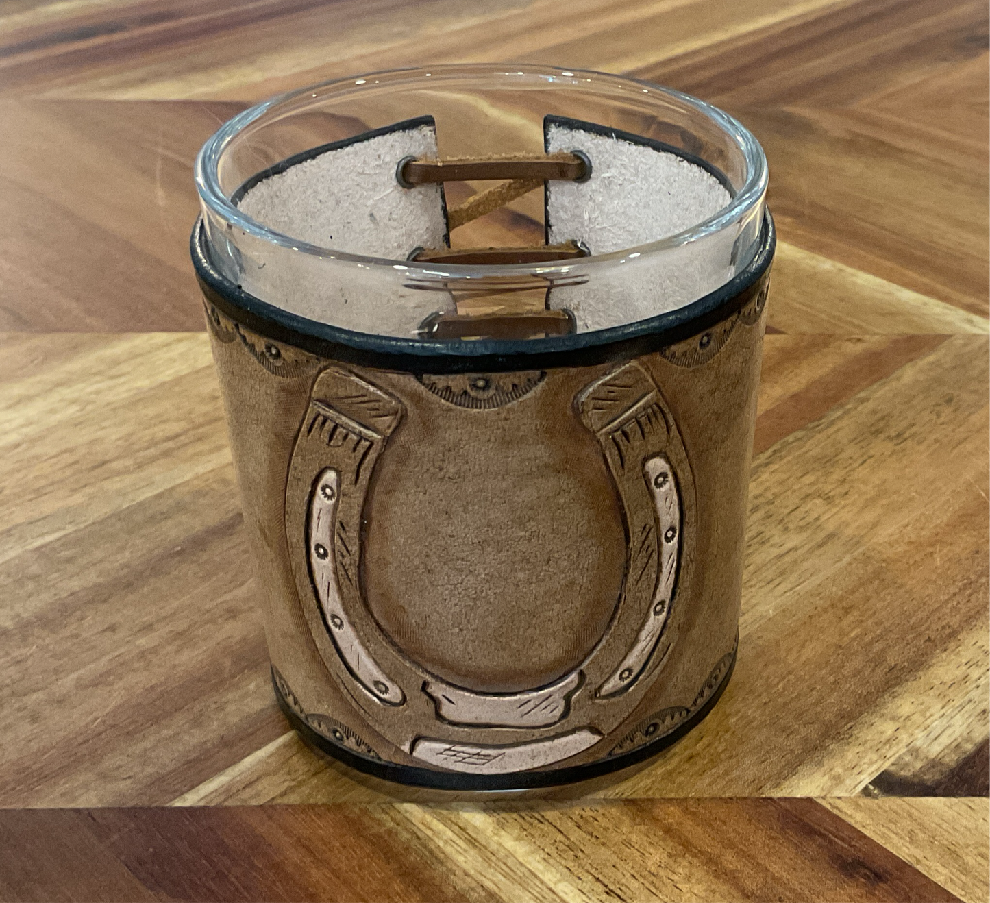 Leather Wrapped Bourbon Glasses