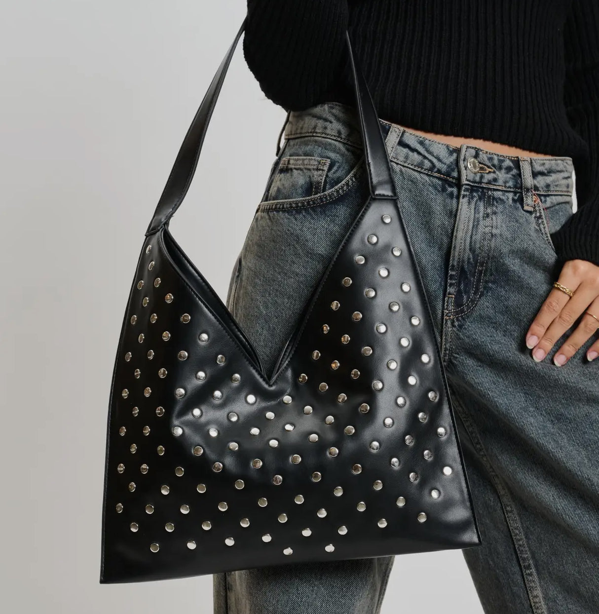 Tori Studded Hobo Bag