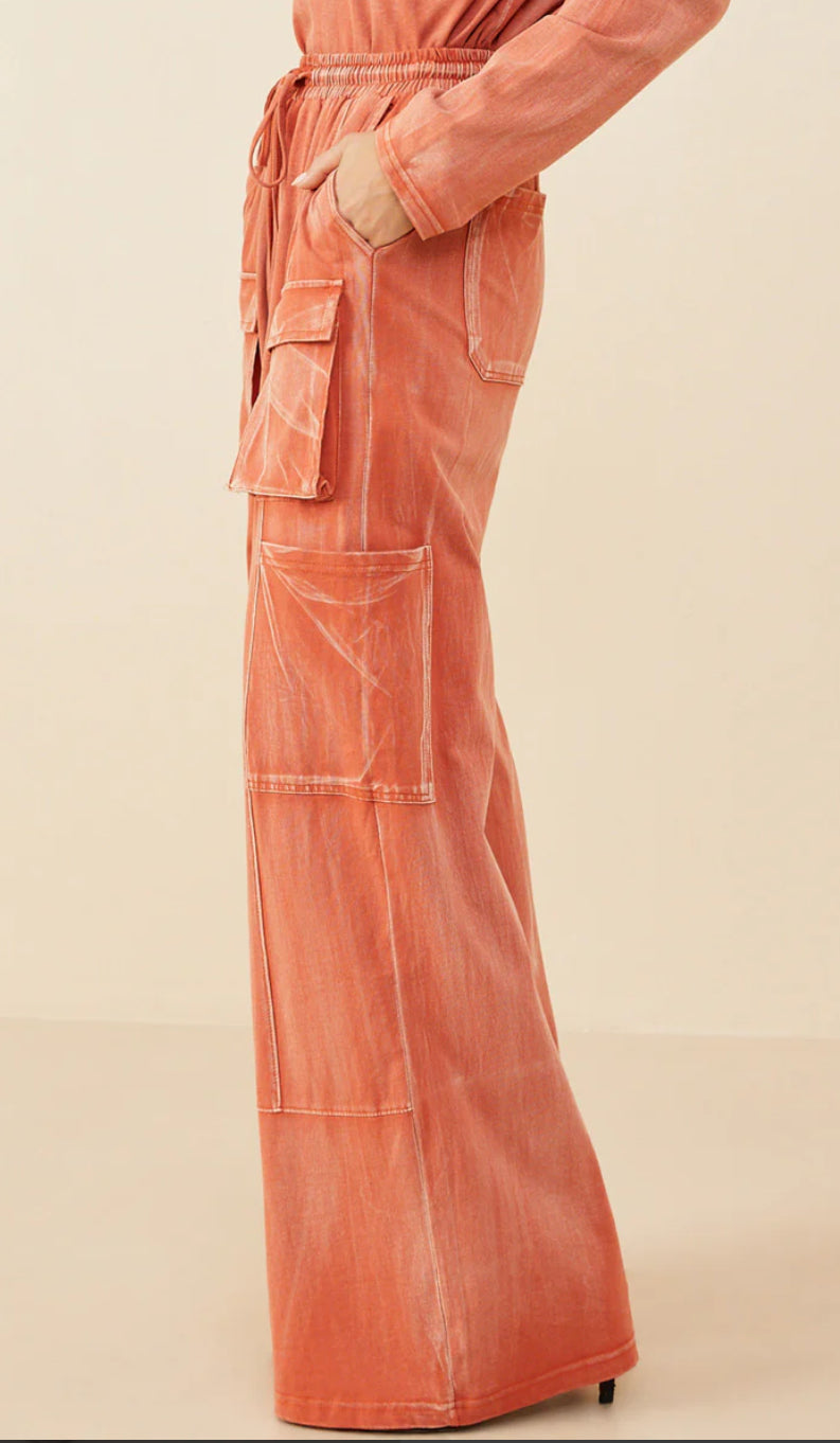 Washed Cargo Pocket Pants