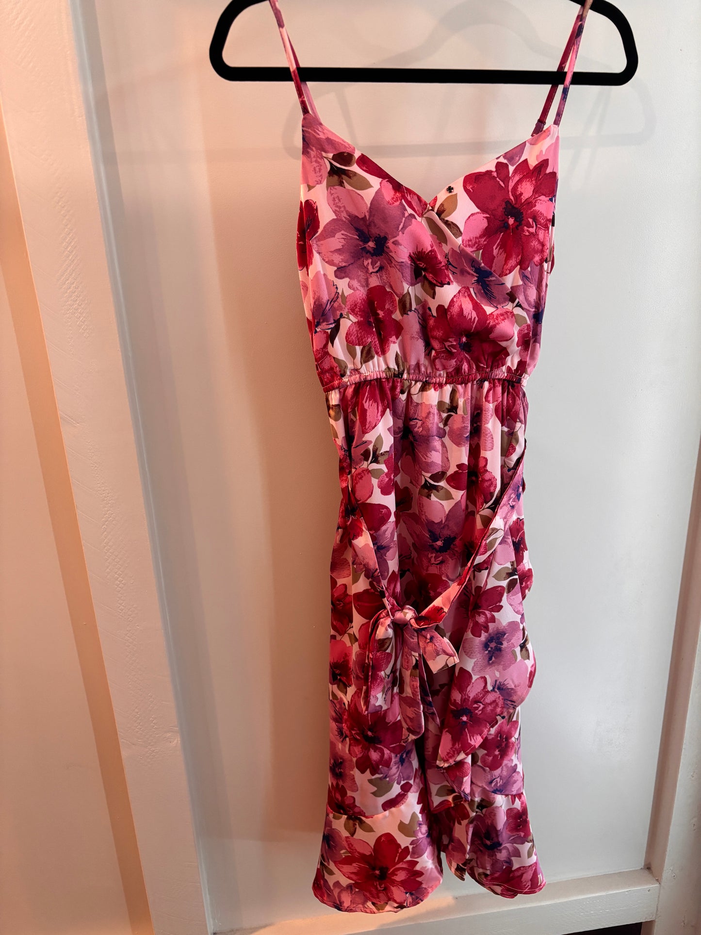 Be My Guest Floral Satin Dress