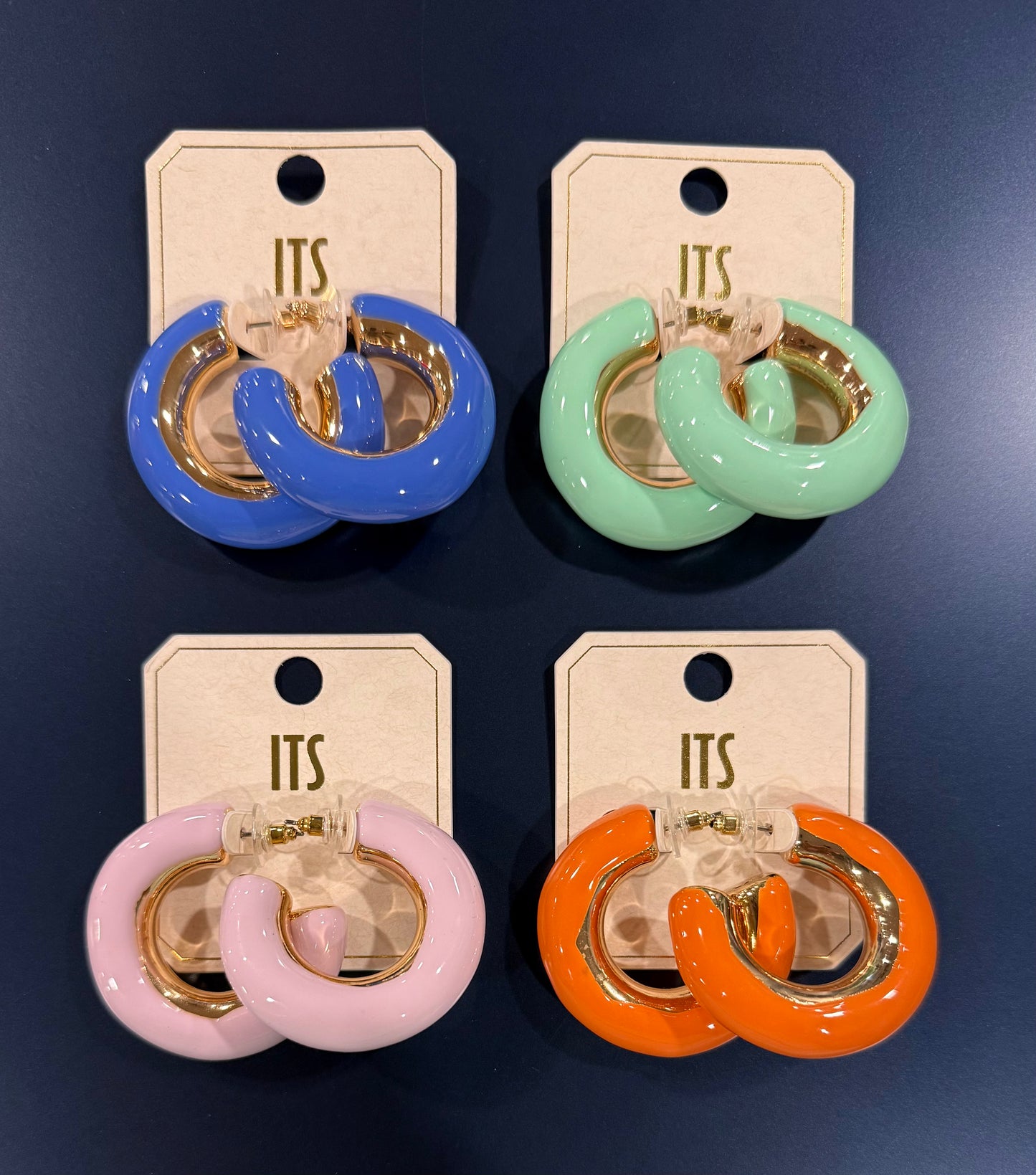 Spring Time Hoop Earrings - Mint