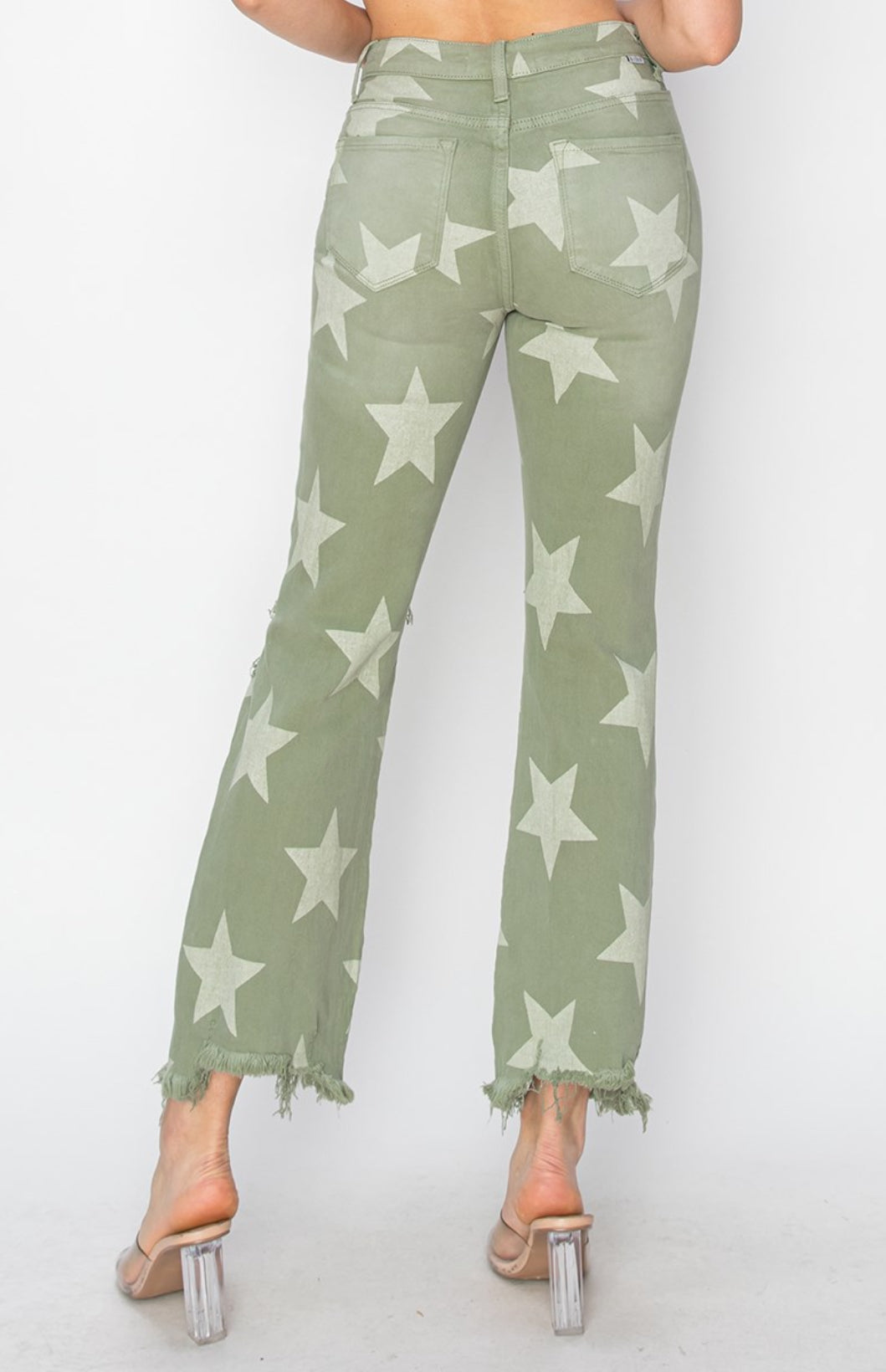 Sage Star Printed Denim