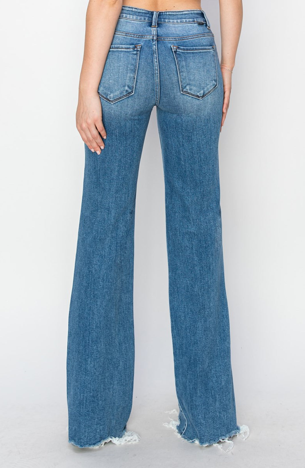 Emma Mid Rise Raw Hem Denim