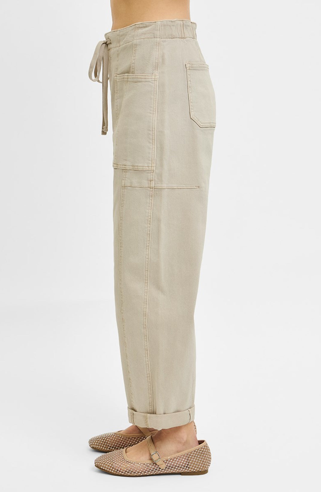 Almond Crop Barrel Denim