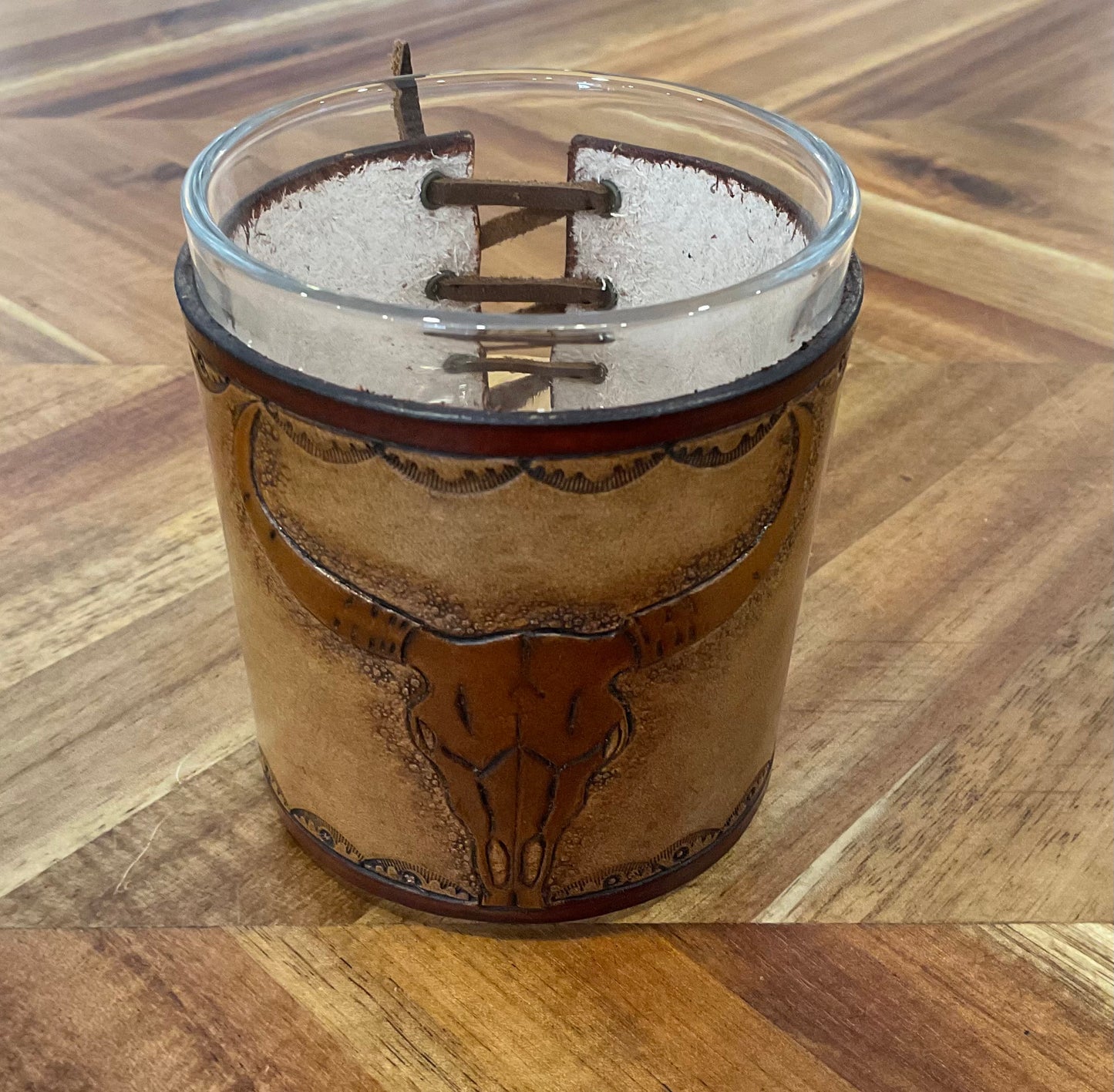 Leather Wrapped Bourbon Glasses