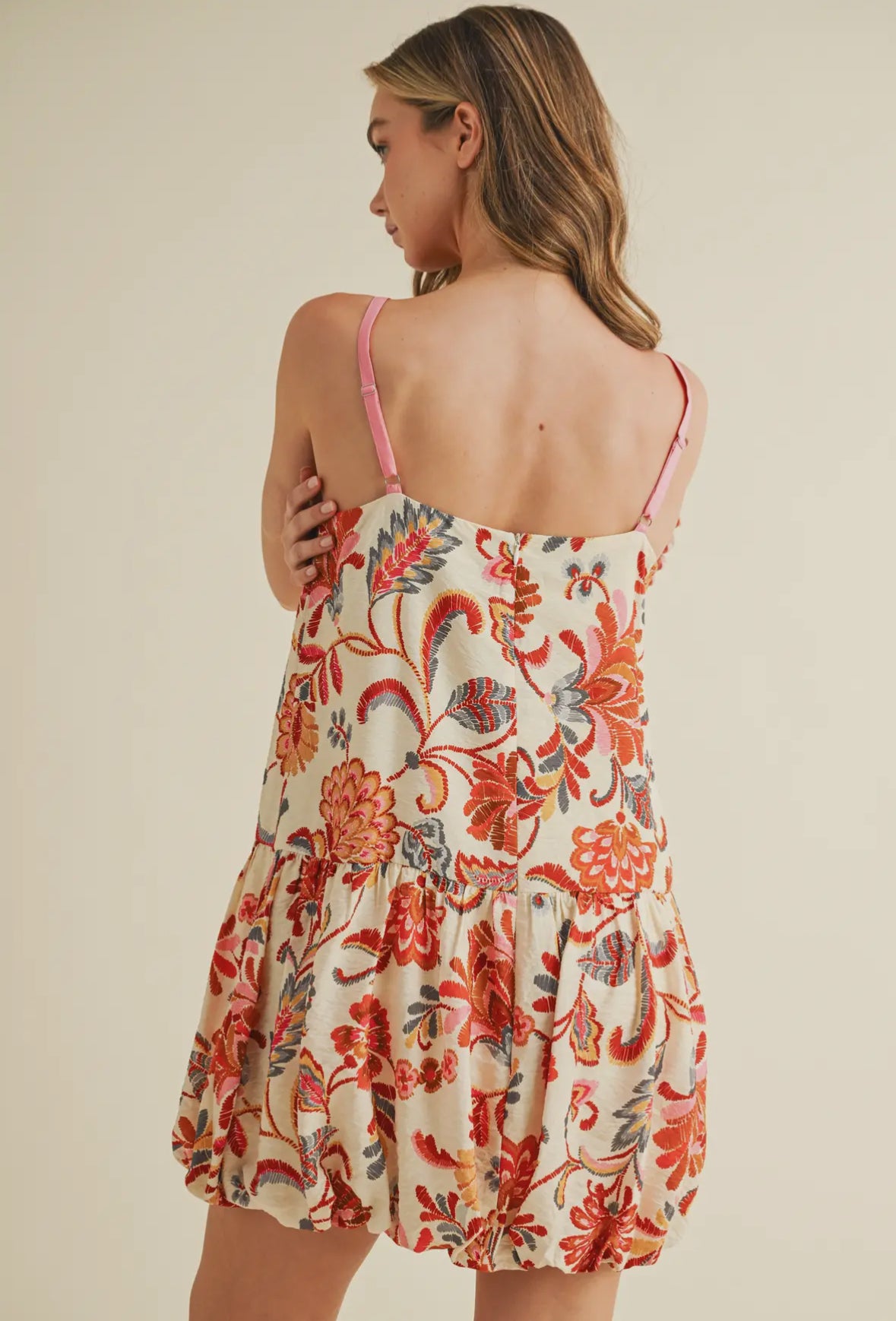 Boho Floral Bubble Hem Dress